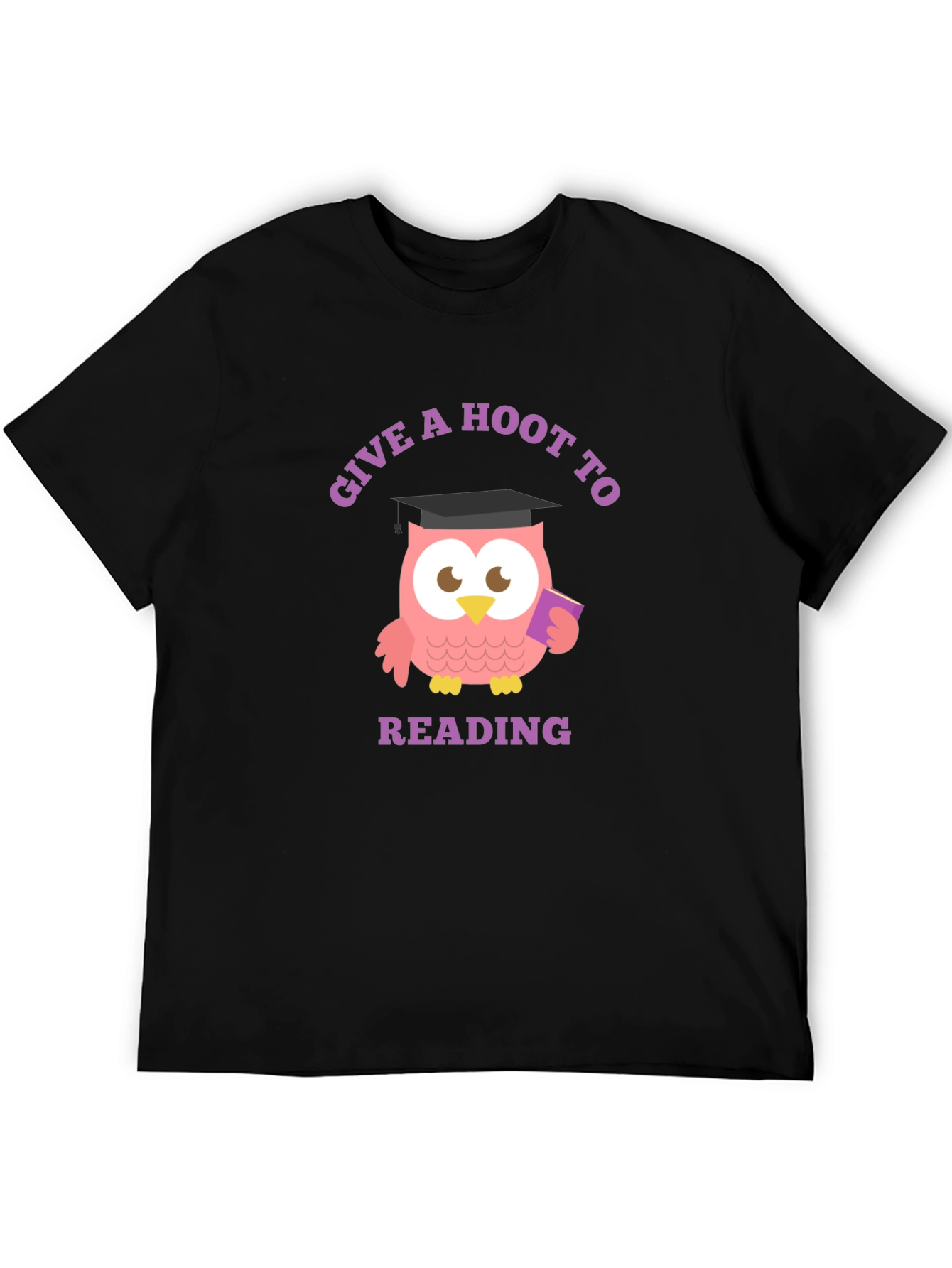 Give a Hoot to Reading Black T-Shirt