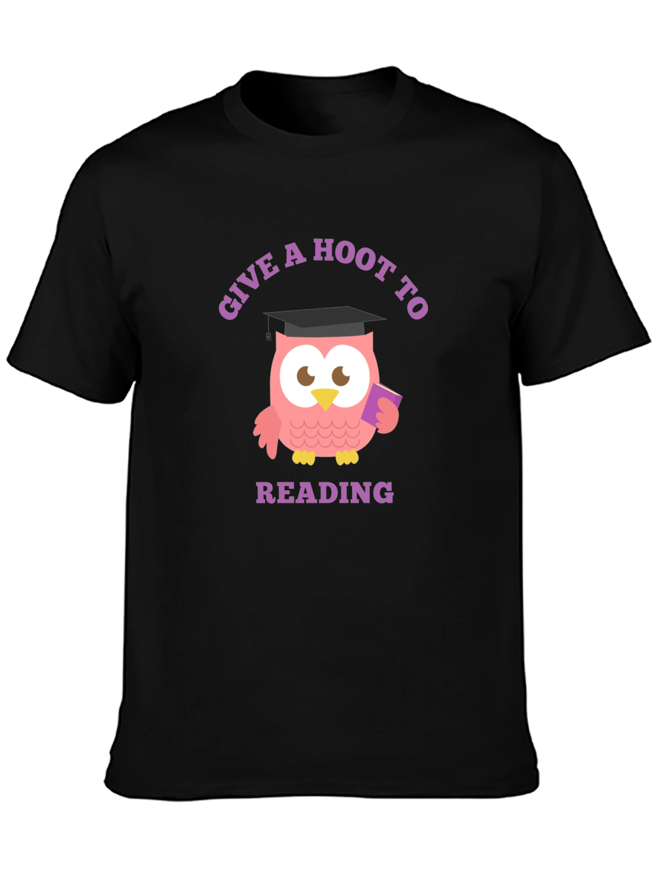 Give a Hoot to Reading Black T-Shirt