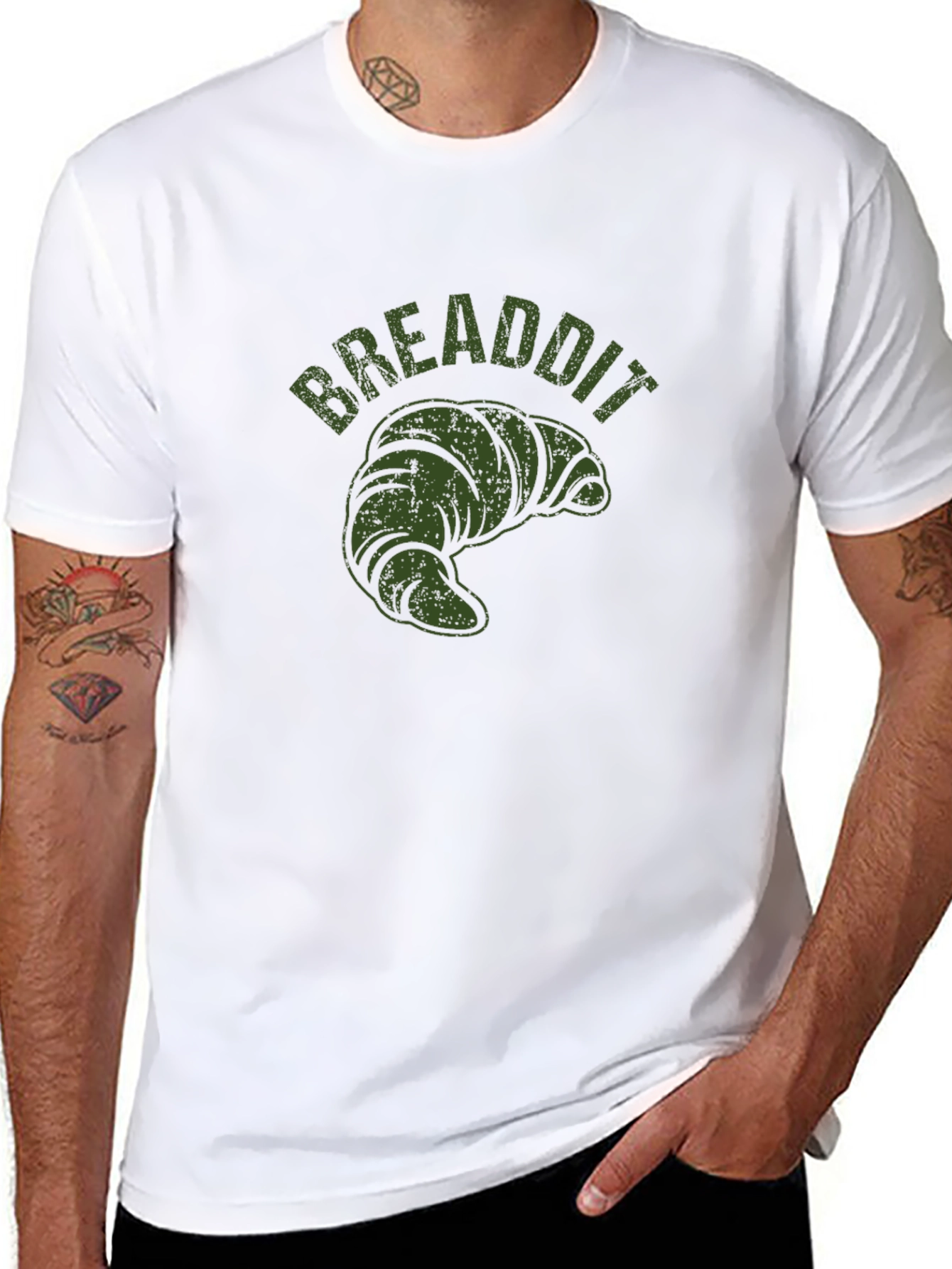 BREADDIT Croissant Black T-Shirt