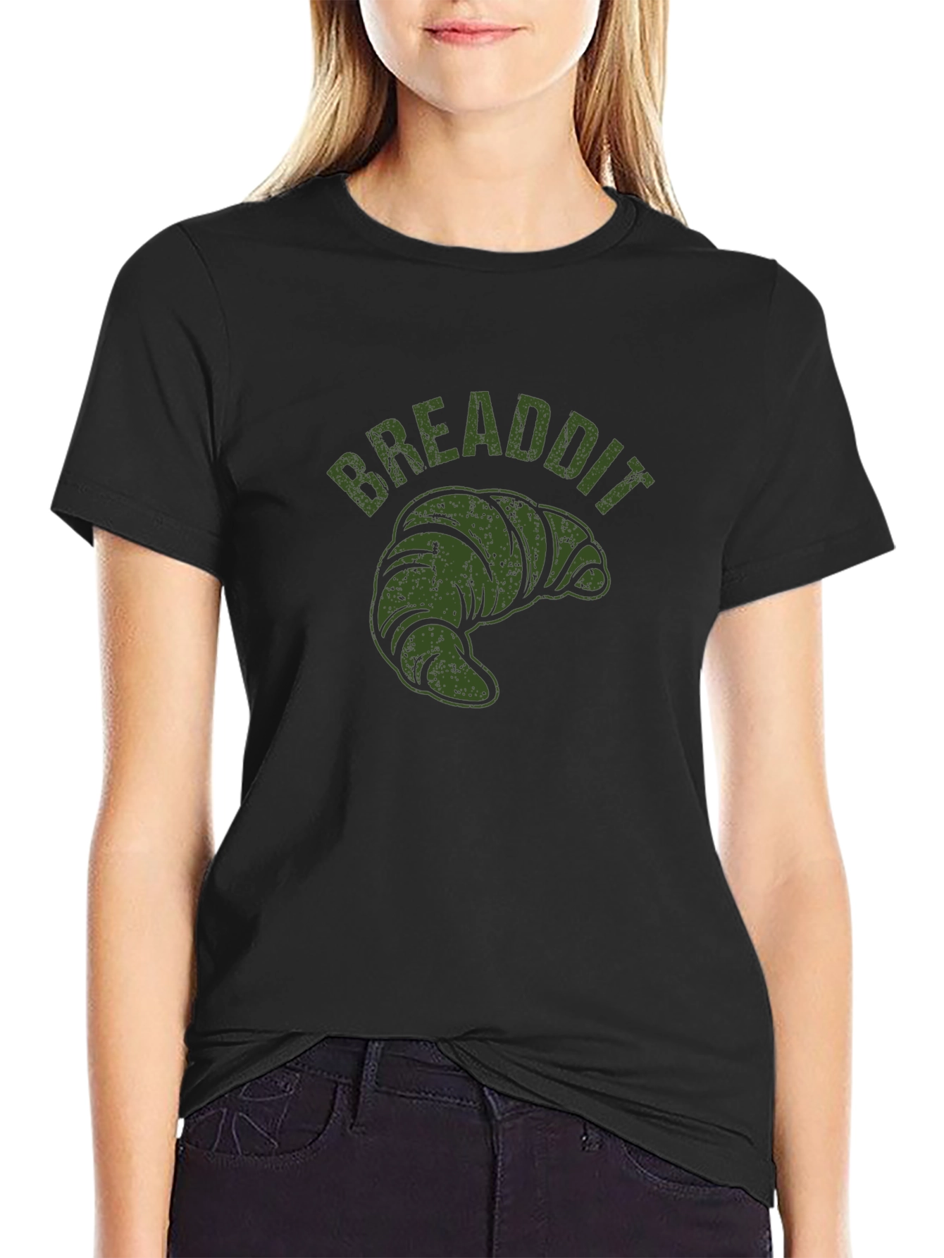 BREADDIT Croissant Black T-Shirt