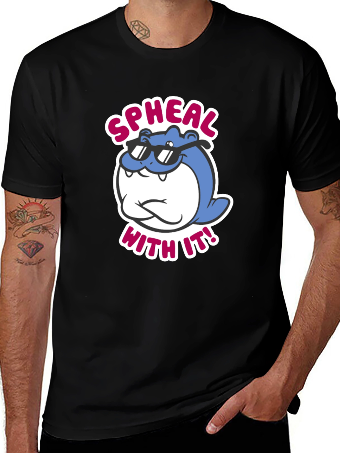Cool Spheal With It! Black Graphic Tee