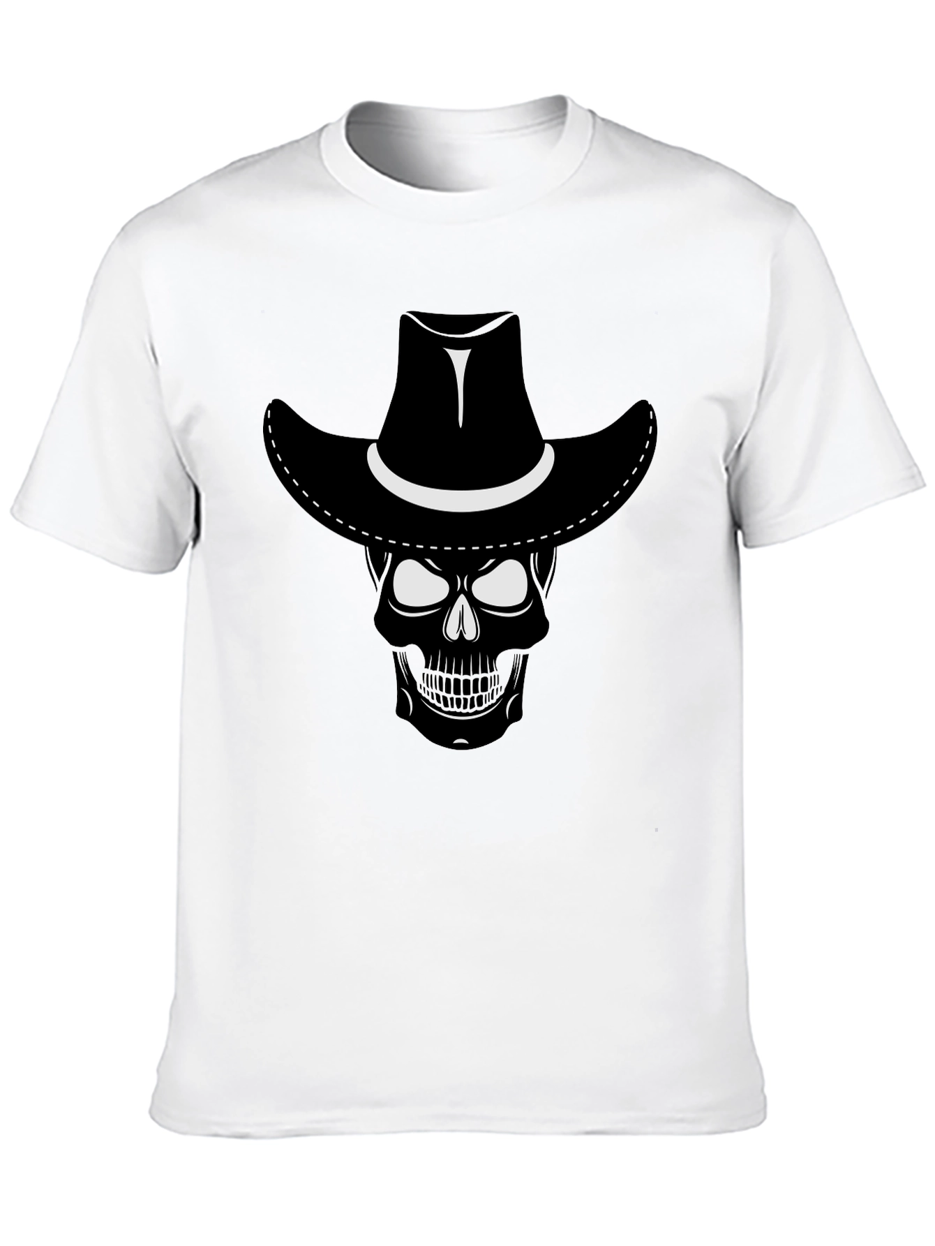 Skull Cowboy T-Shirt - Black Graphic Tee