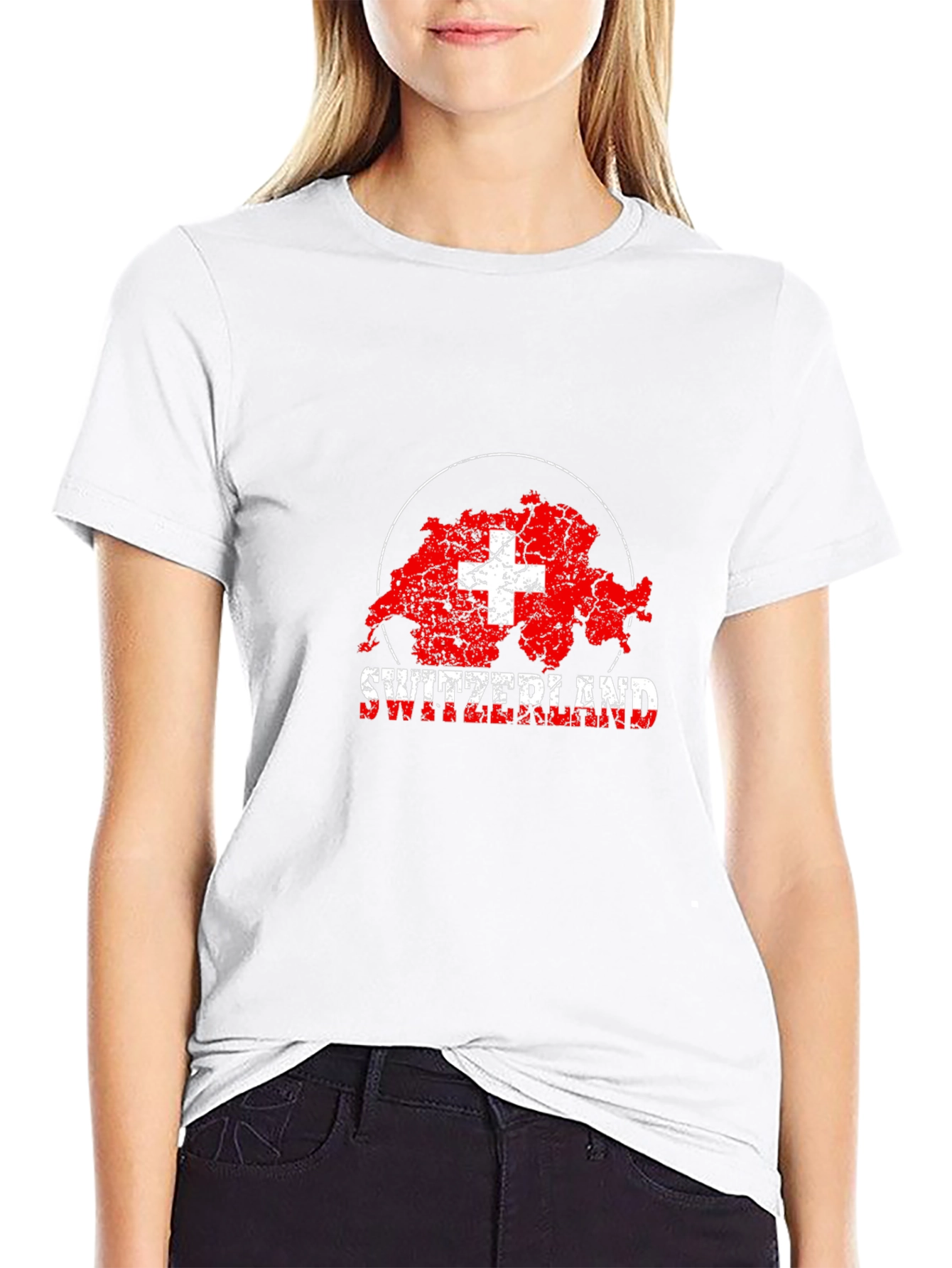Switzerland Map Flag Graphic T-Shirt