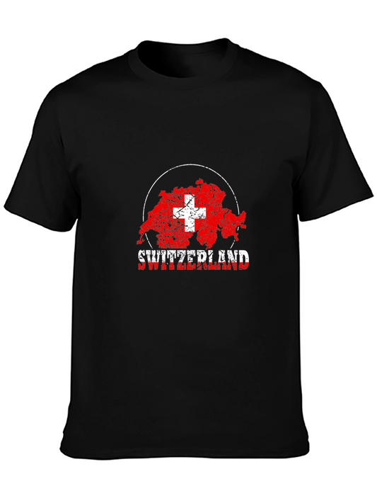 Switzerland Map Flag Graphic T-Shirt