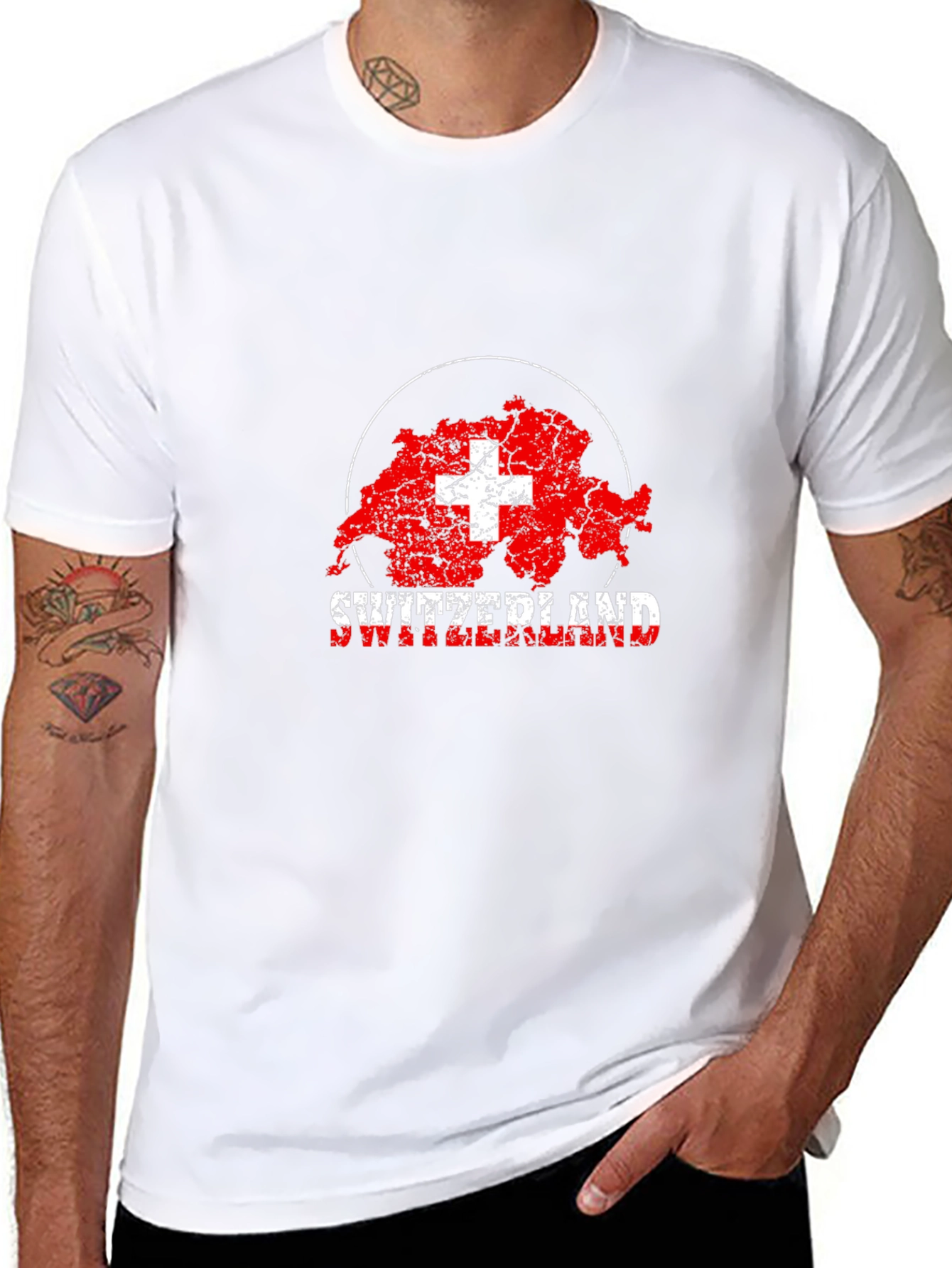 Switzerland Map Flag Graphic T-Shirt