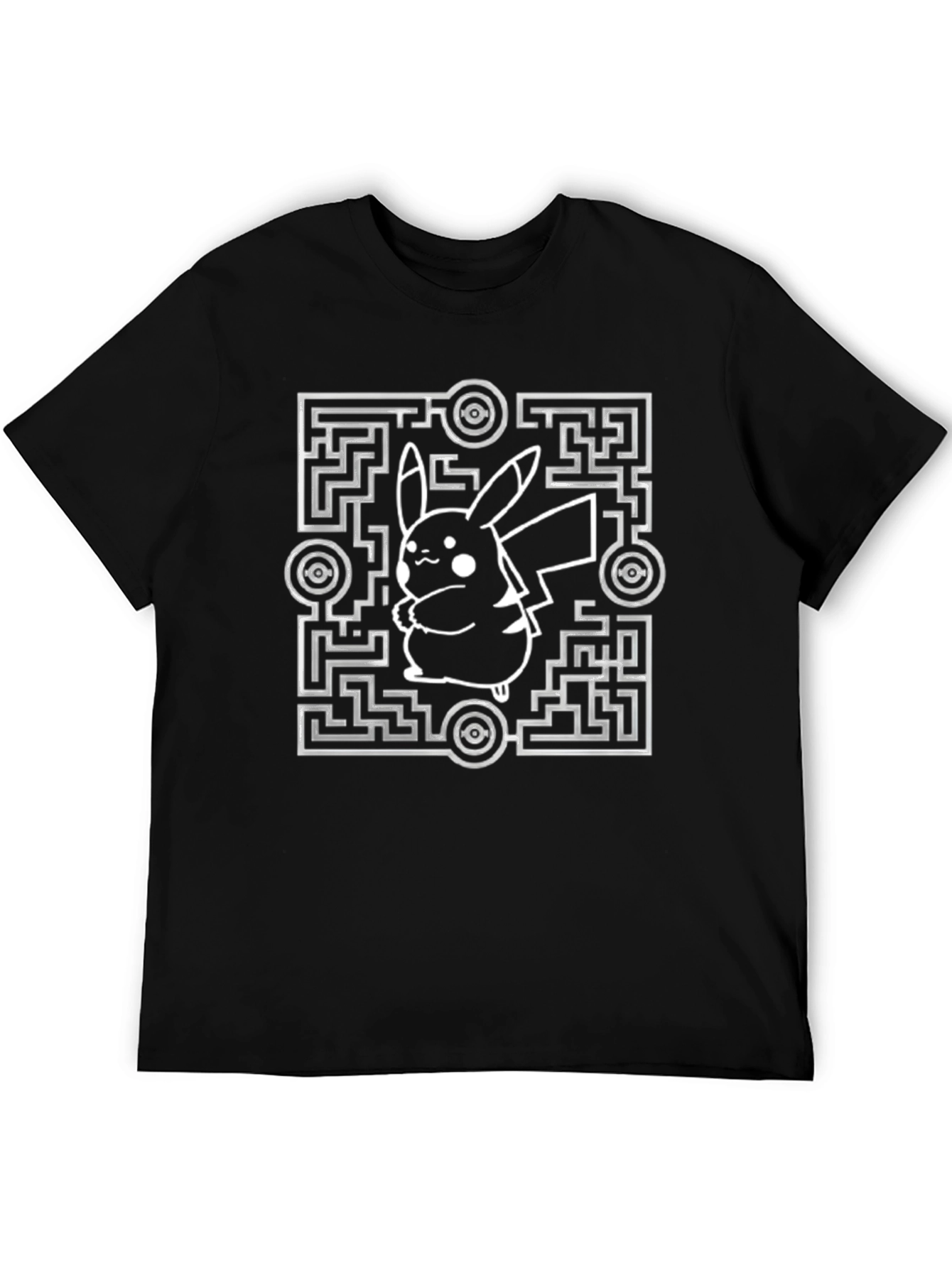 Pokemon Pikachu Maze T-Shirt - Black
