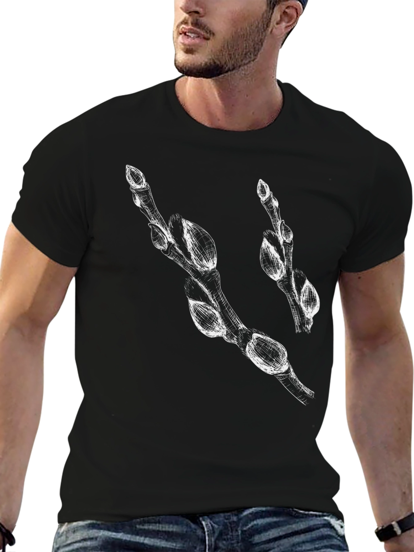 Willow Branch Graphic Black T-Shirt