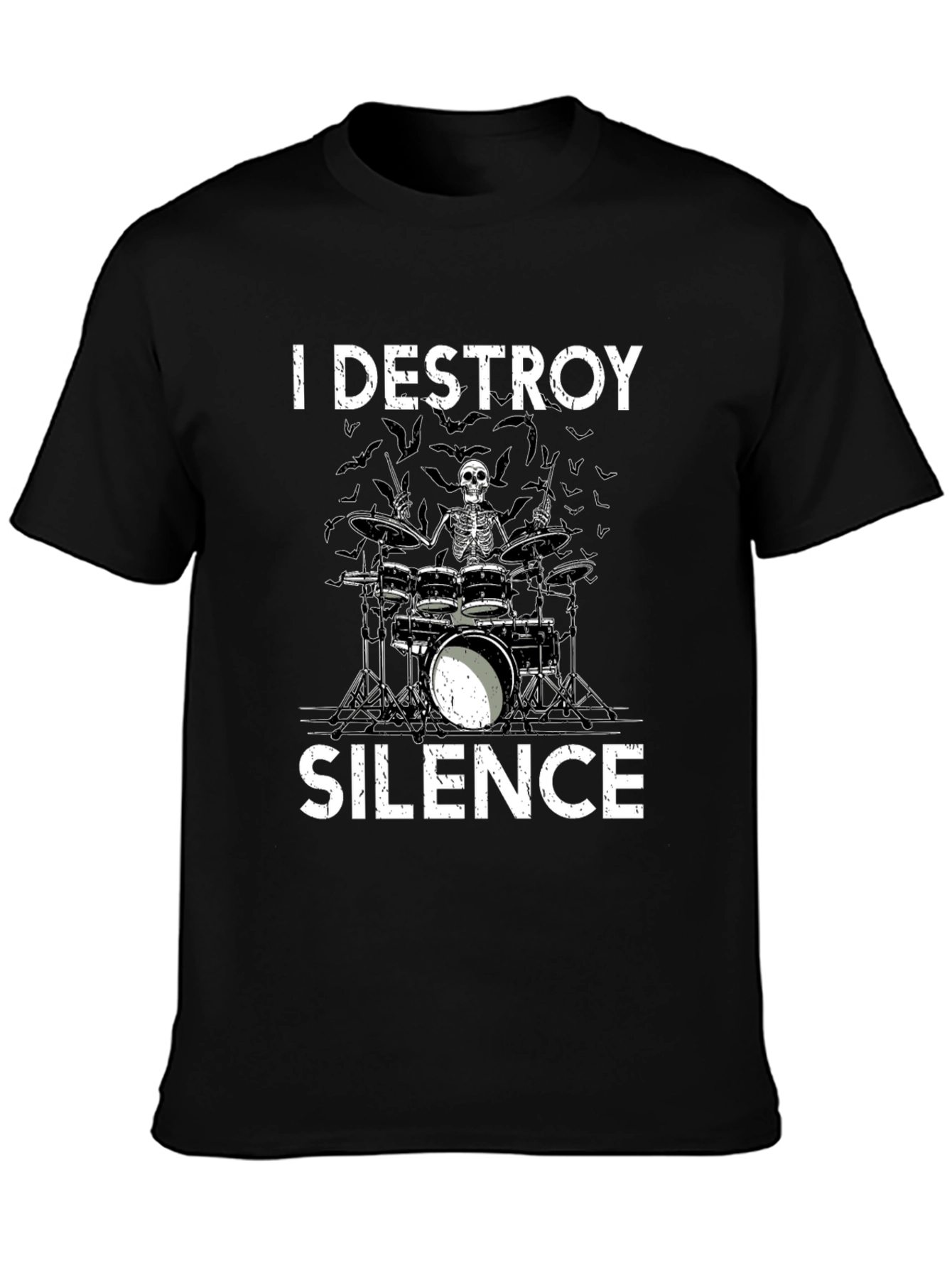 Destroy Silence Skeleton Drummer T-Shirt