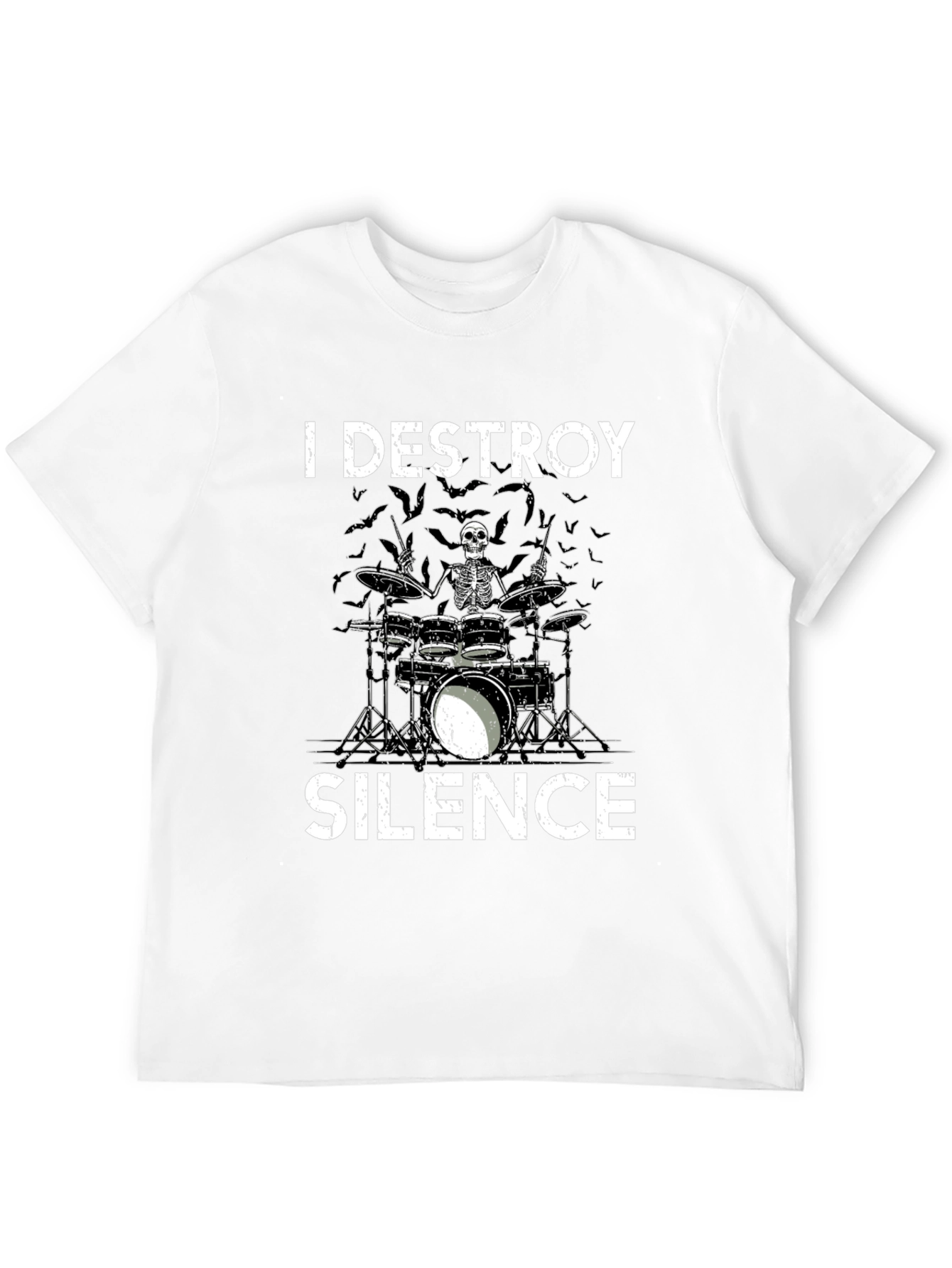 Destroy Silence Skeleton Drummer T-Shirt