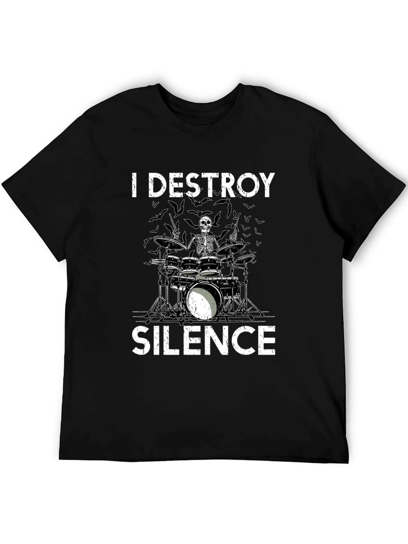 Destroy Silence Skeleton Drummer T-Shirt