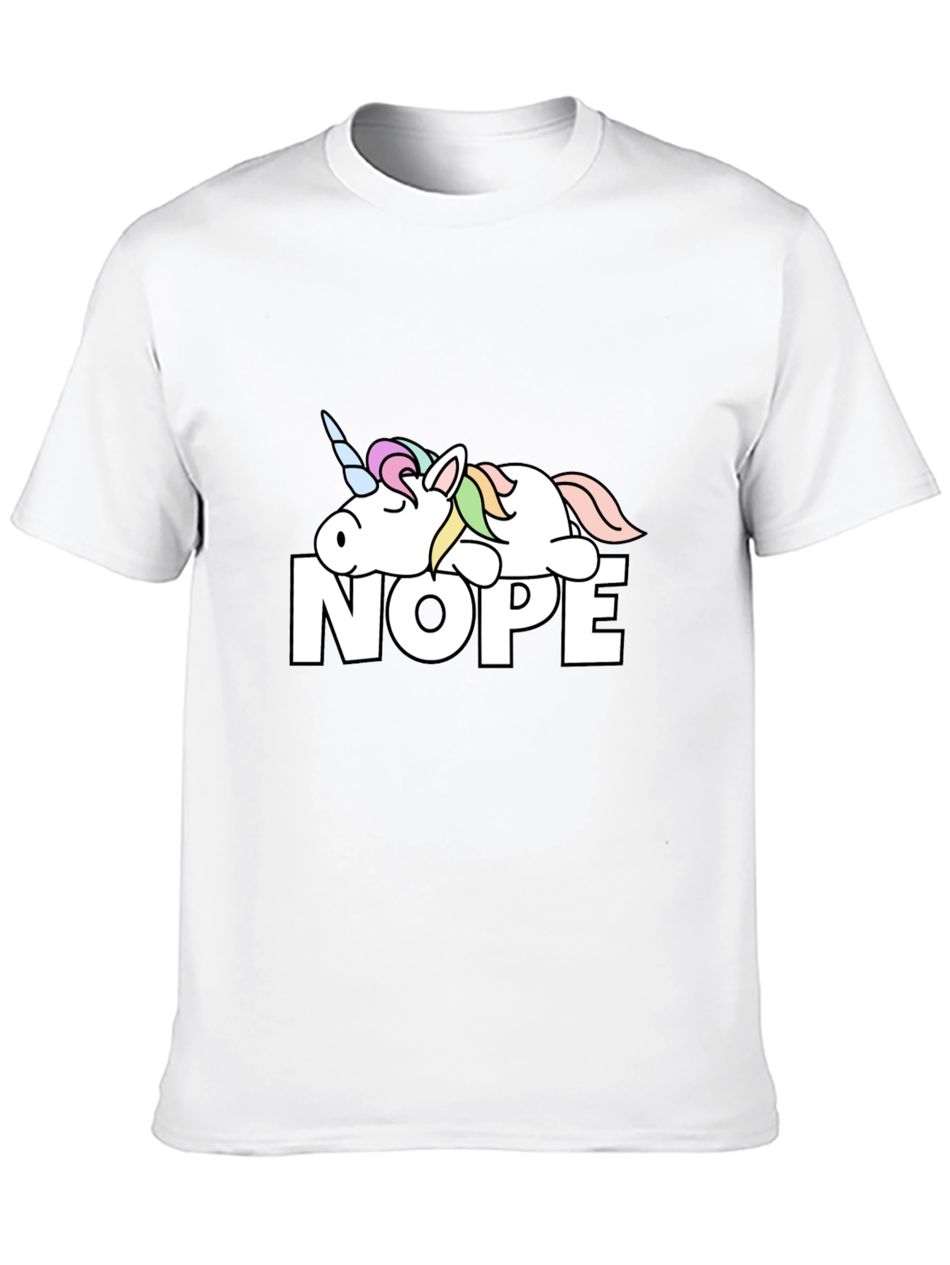 Nope Lazy Unicorn Graphic T-Shirt