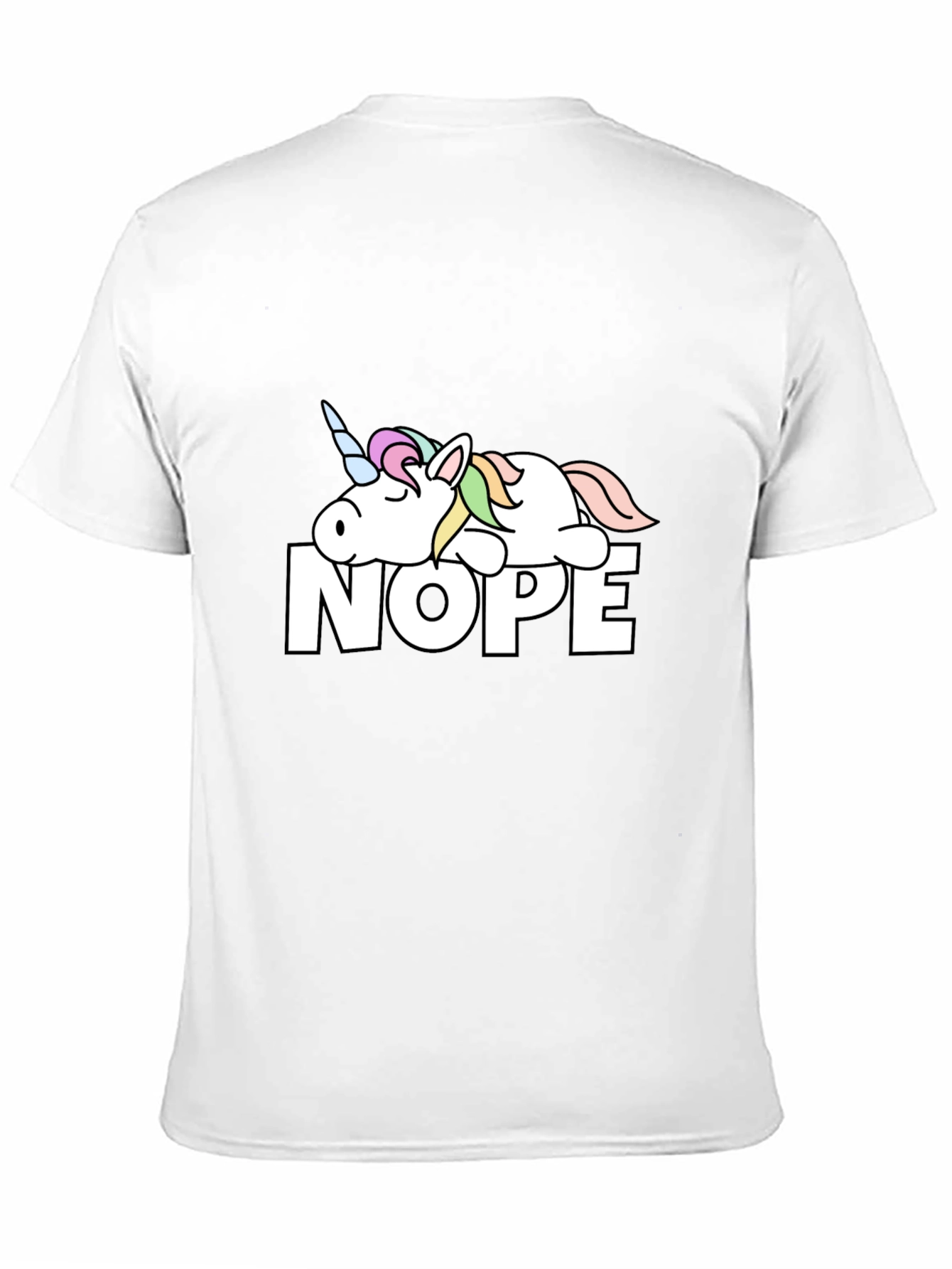 Nope Lazy Unicorn Graphic T-Shirt