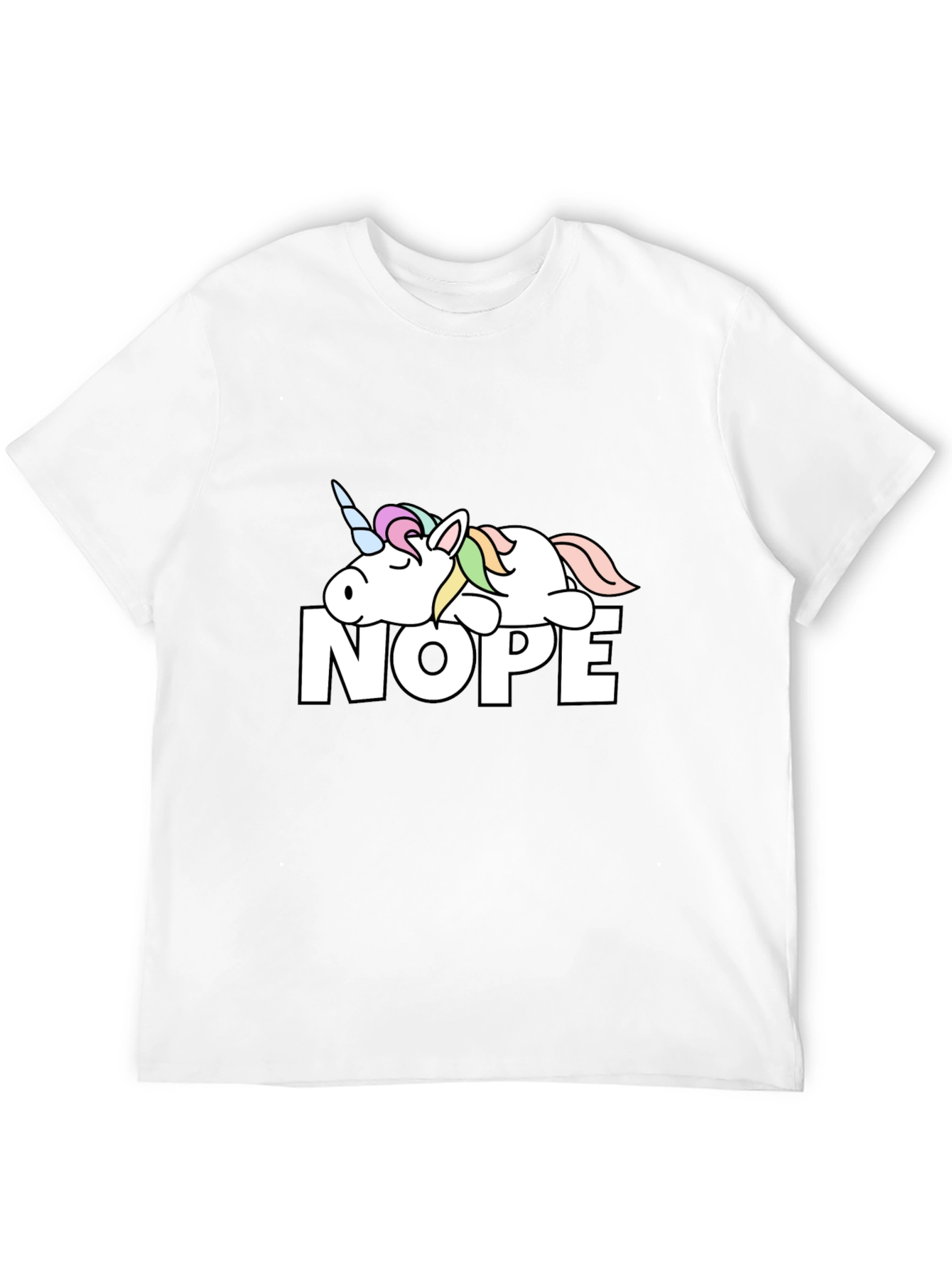 Nope Lazy Unicorn Graphic T-Shirt