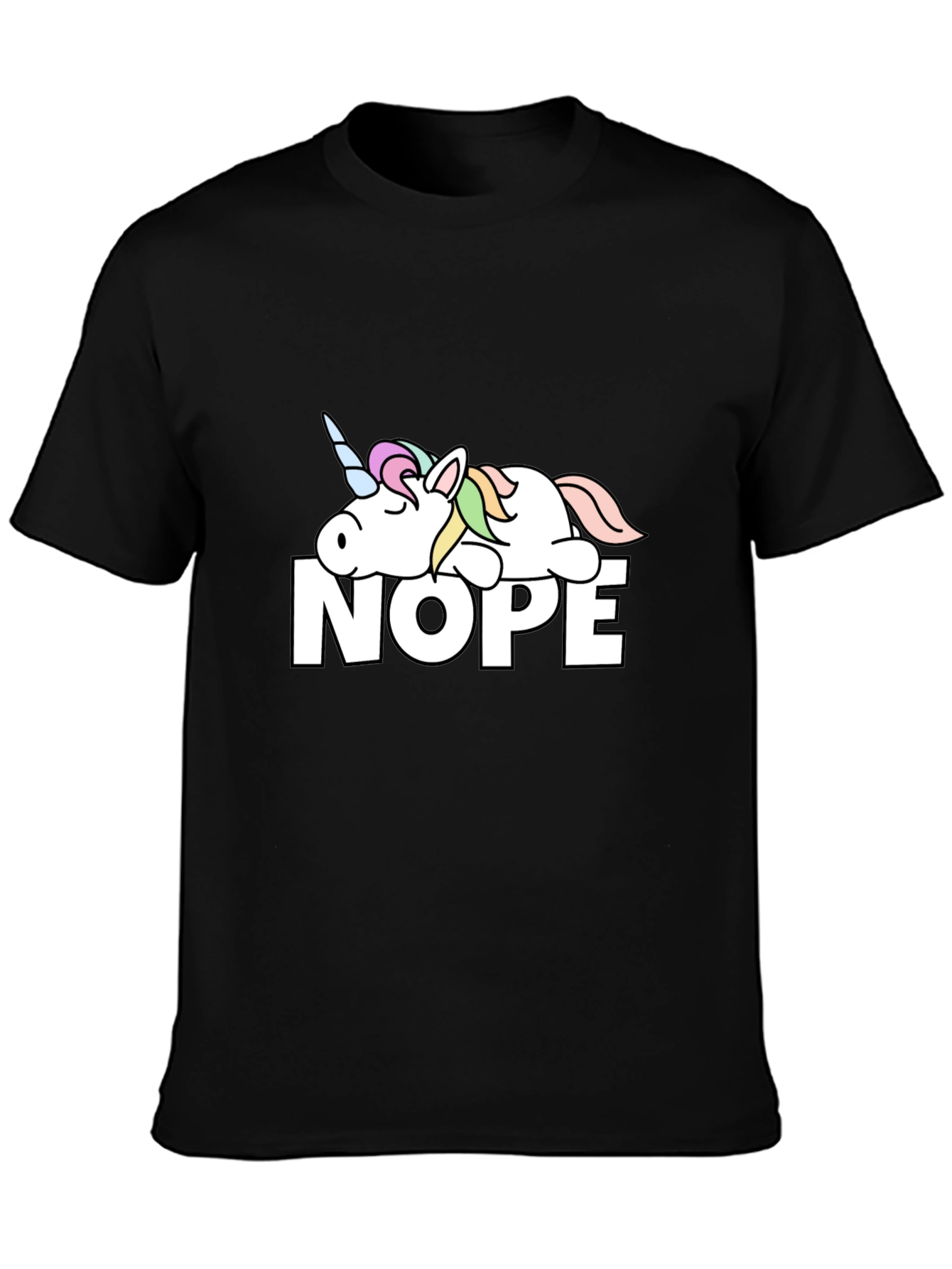 Nope Lazy Unicorn Graphic T-Shirt