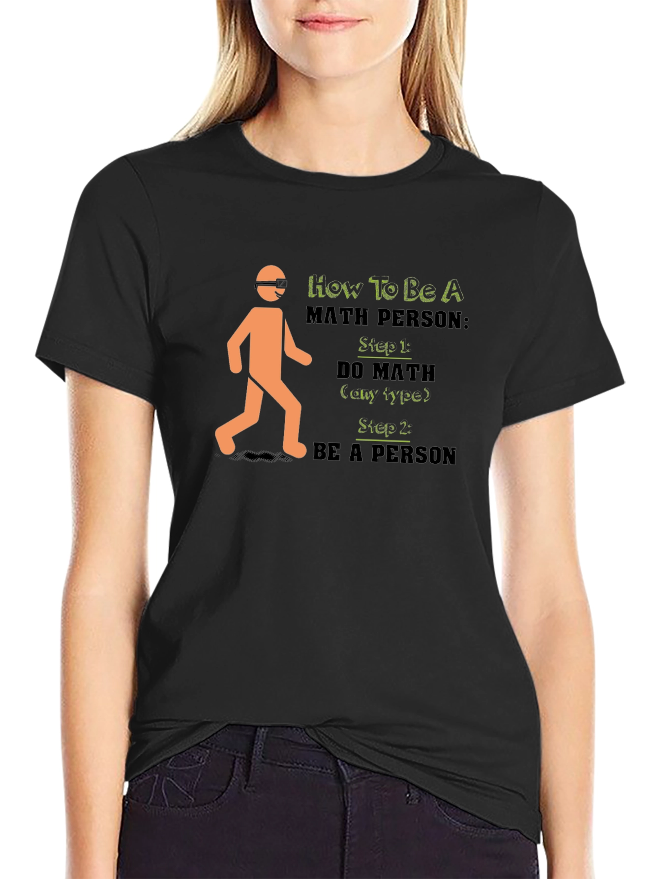 Math Person Black Graphic Tee