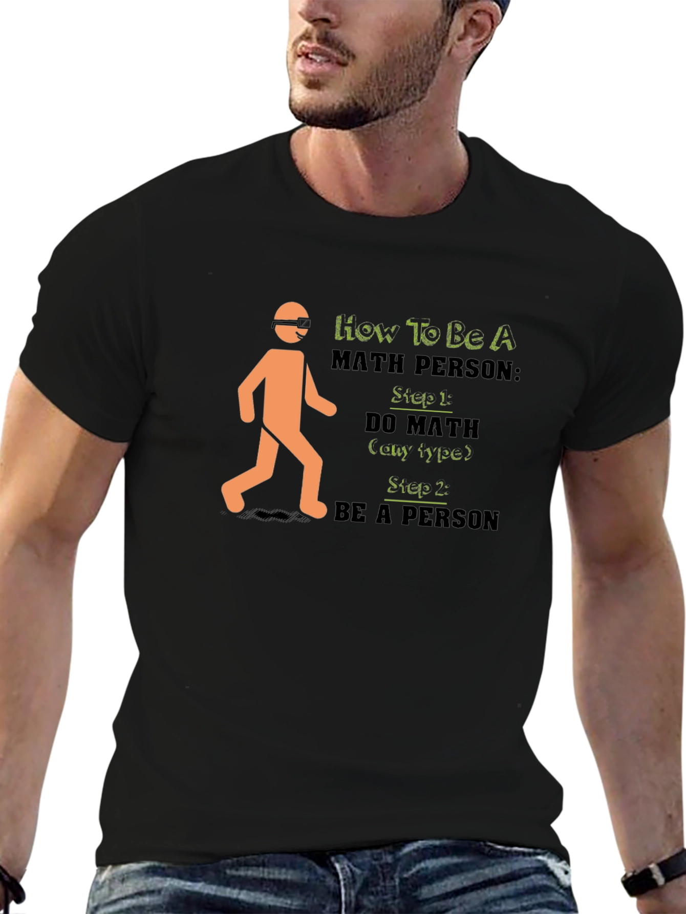 Math Person Black Graphic Tee
