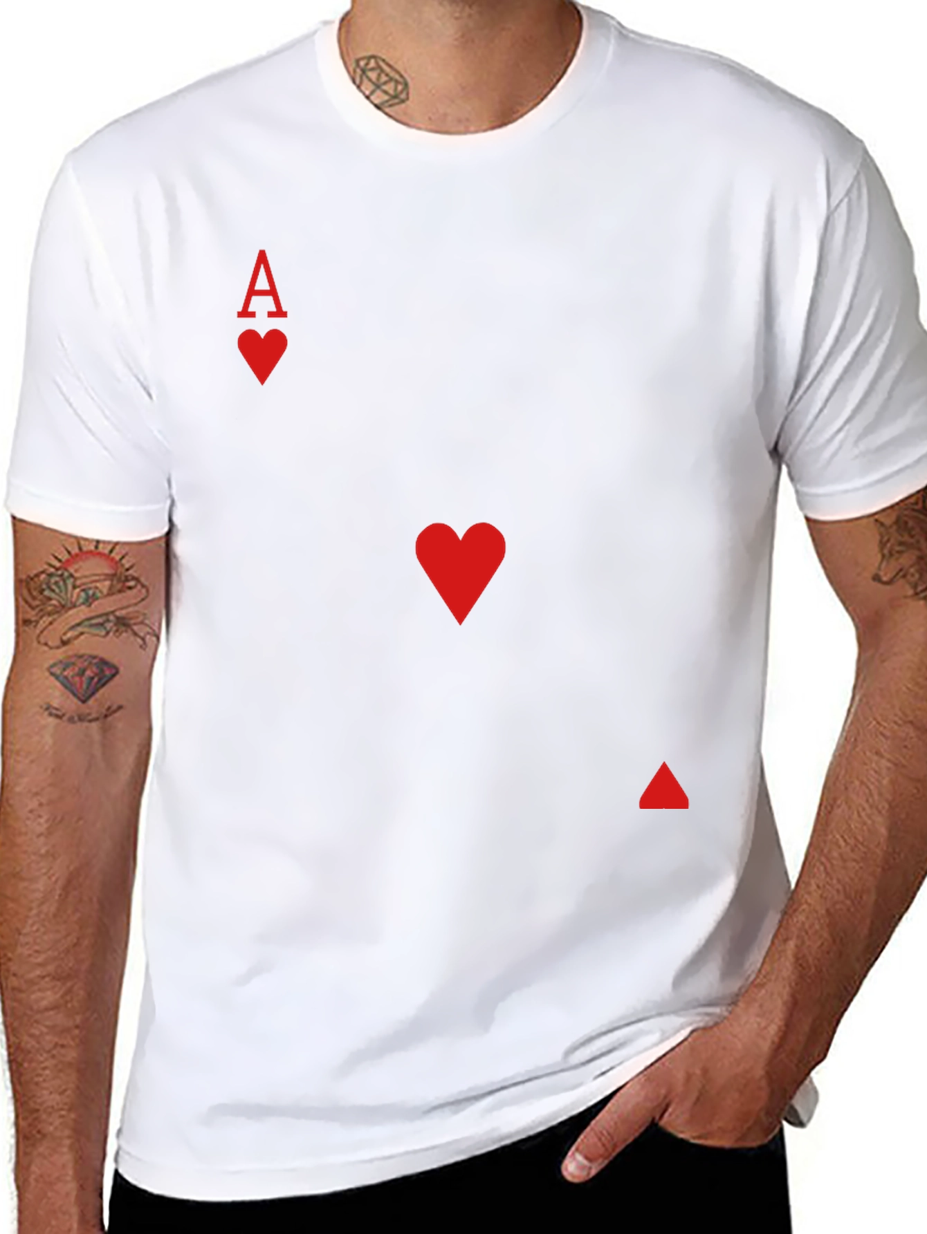 Ace of Hearts Graphic Tee - Black Cotton Shirt