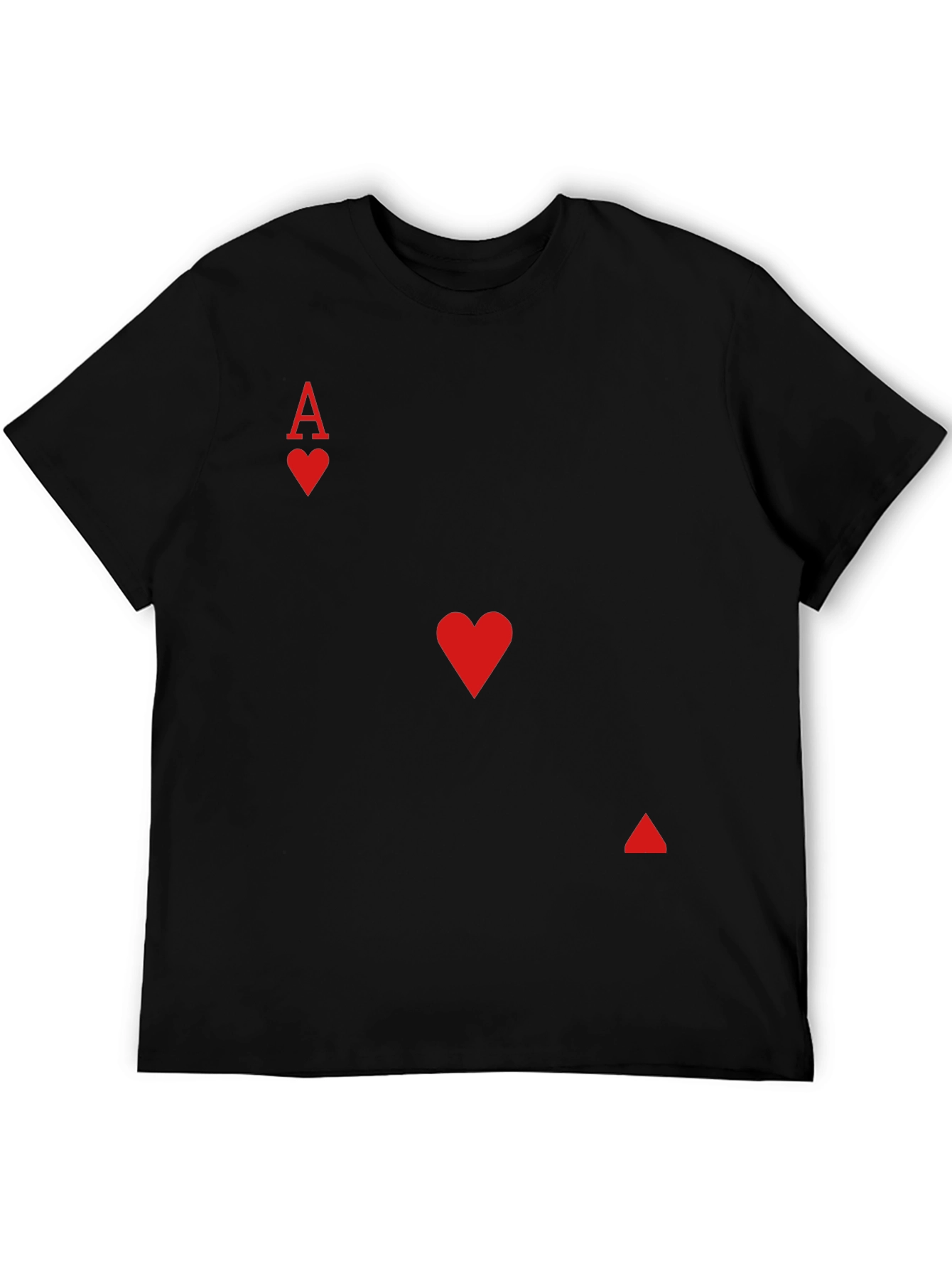 Ace of Hearts Graphic Tee - Black Cotton Shirt