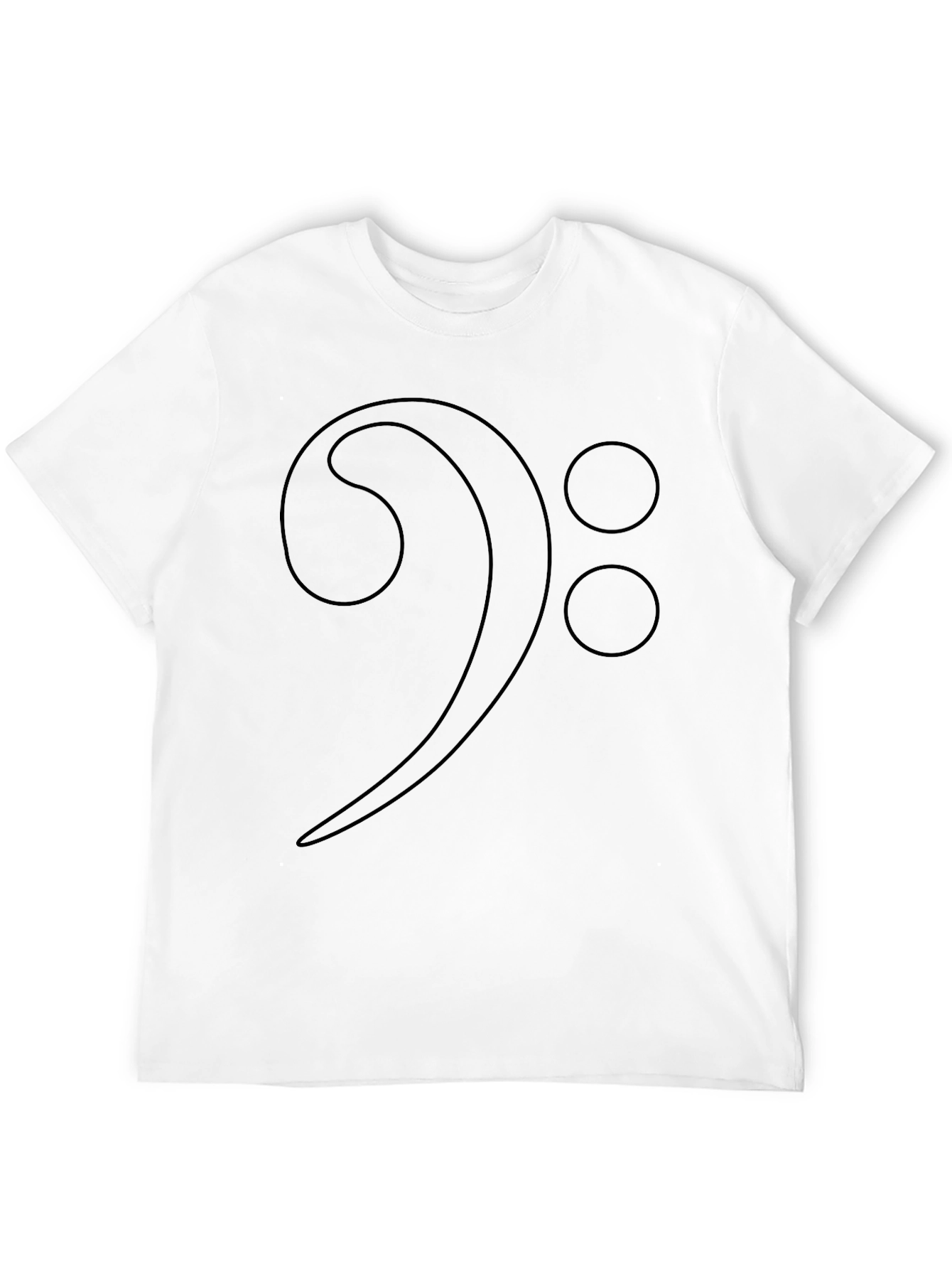 Bass Clef Music Note Graphic T-Shirt - Black