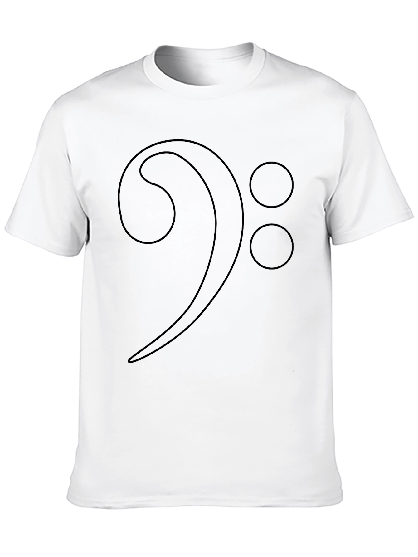 Bass Clef Music Note Graphic T-Shirt - Black