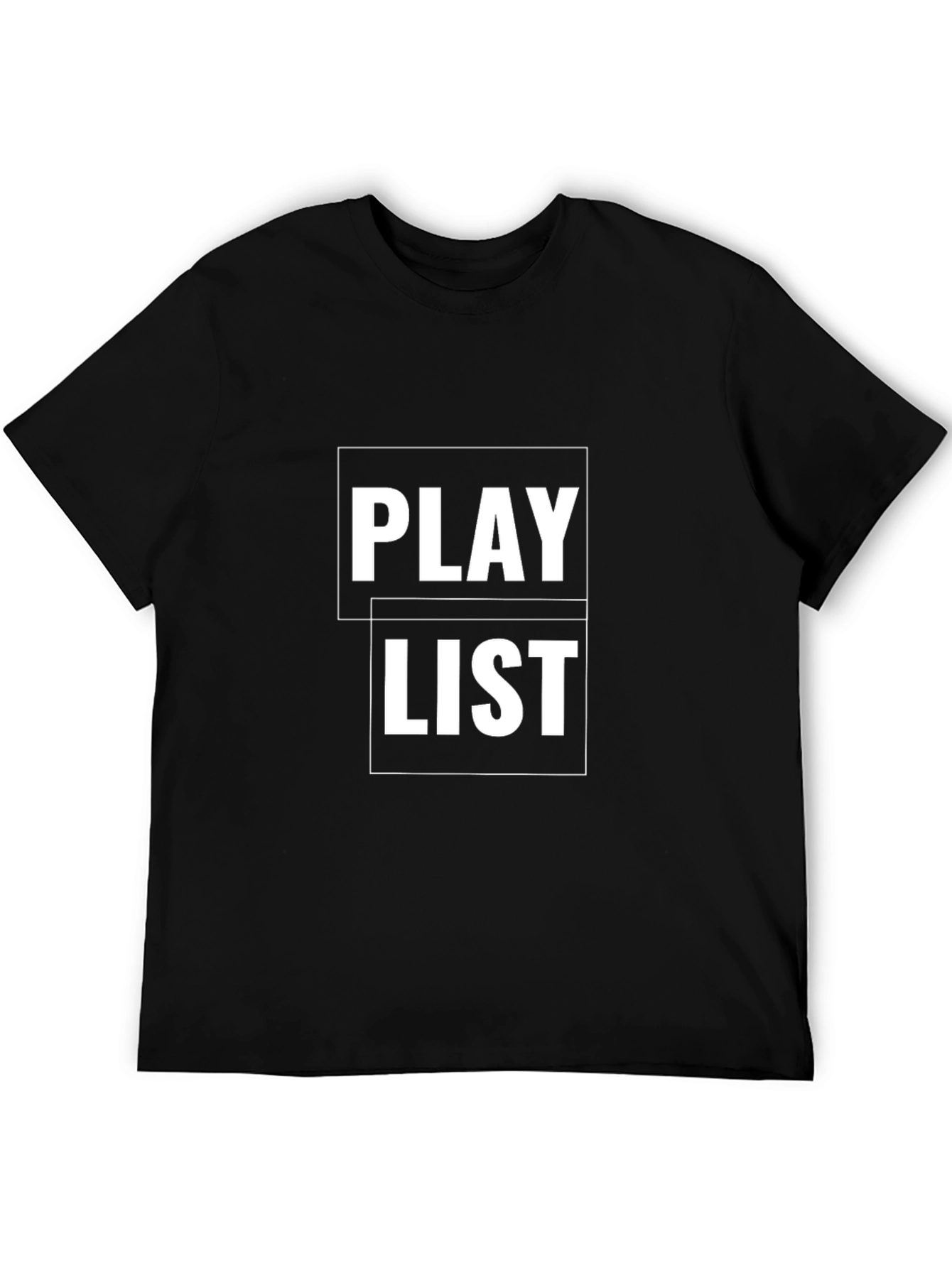 Playlist Graphic Tee - Black Cotton T-Shirt