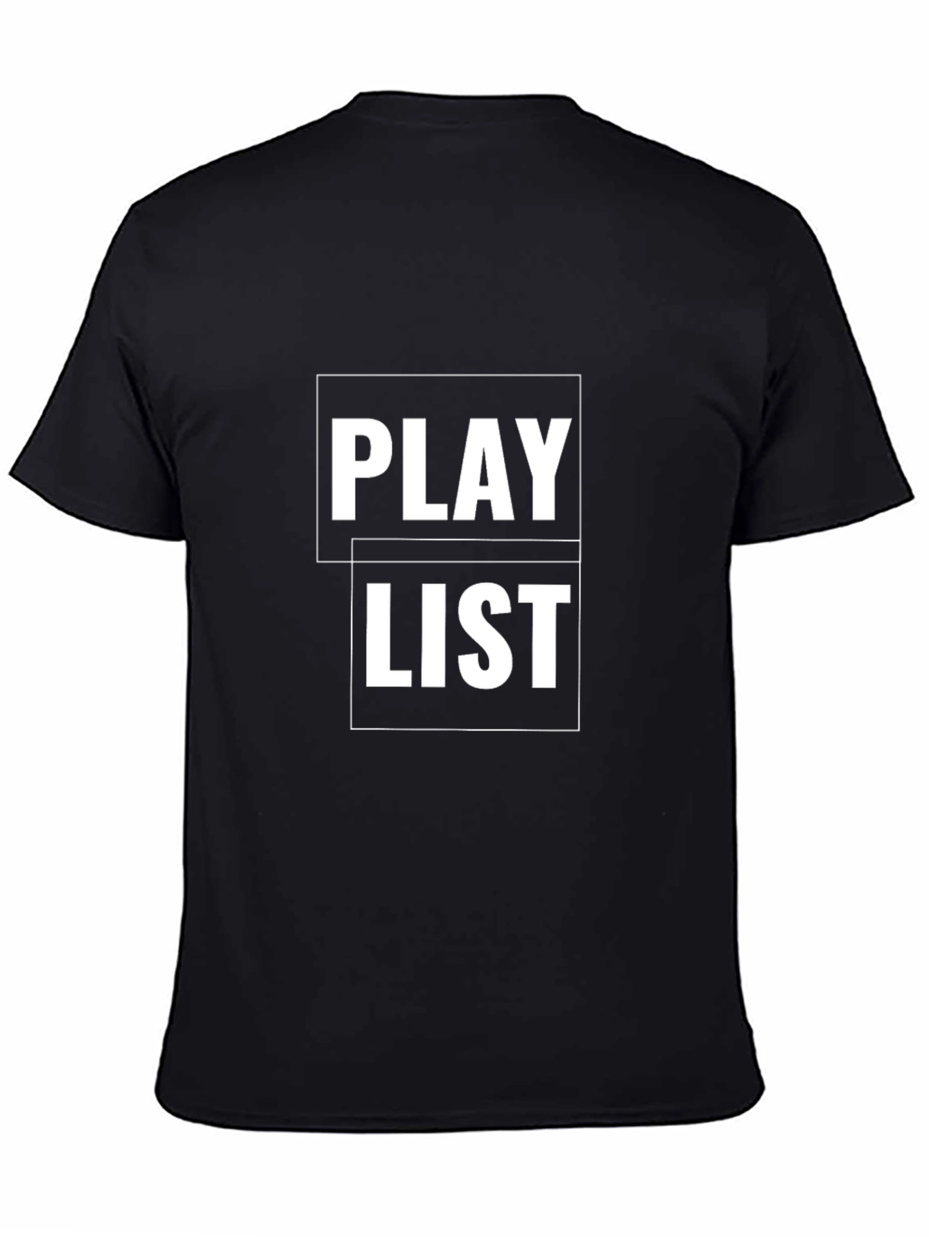 Playlist Graphic Tee - Black Cotton T-Shirt