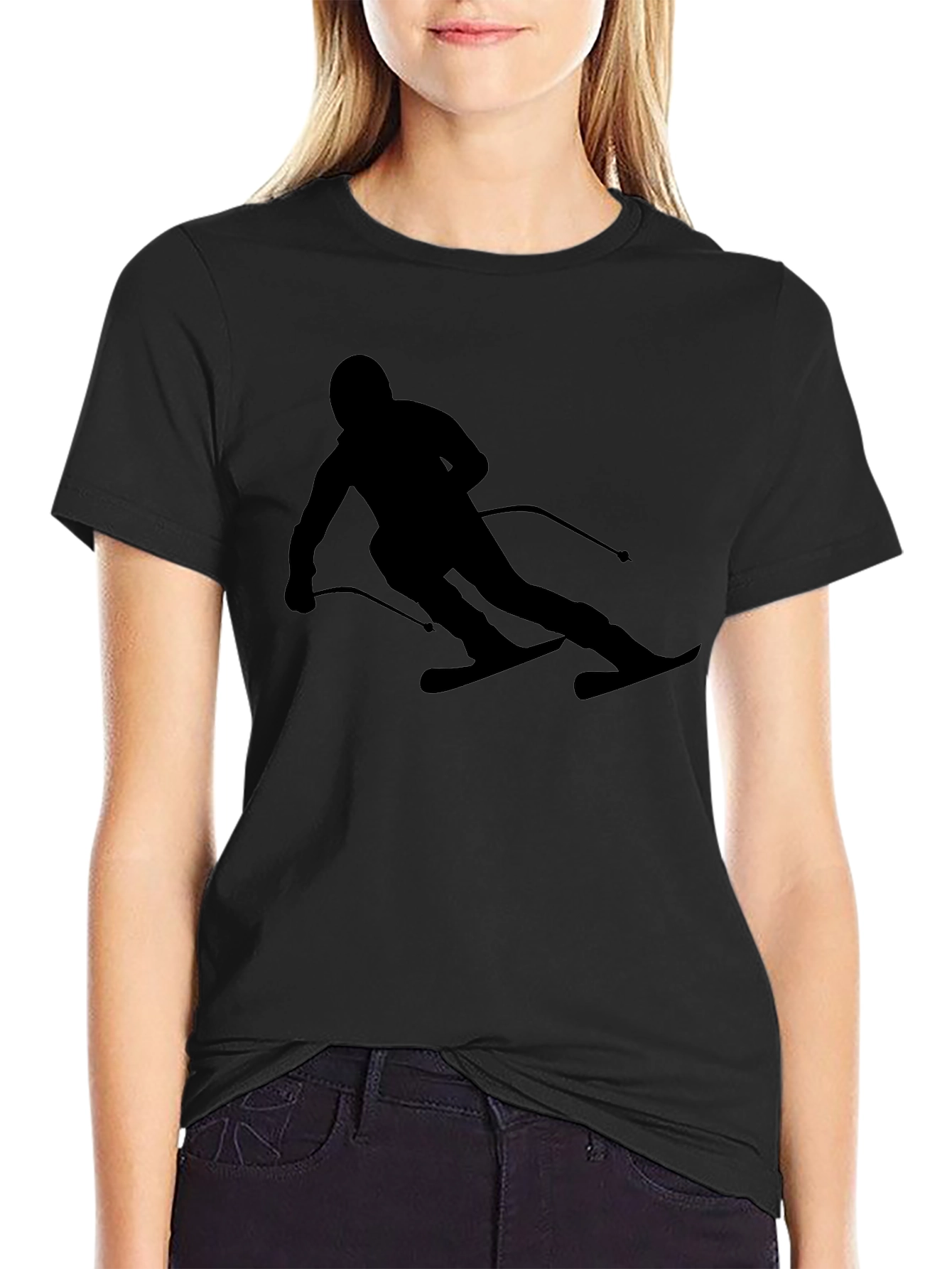 Ski Silhouette Black T-Shirt