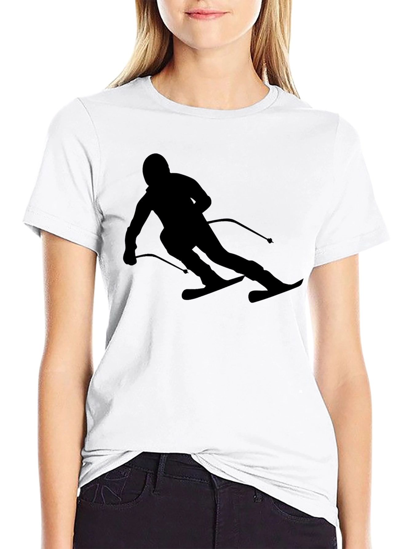 Ski Silhouette Black T-Shirt