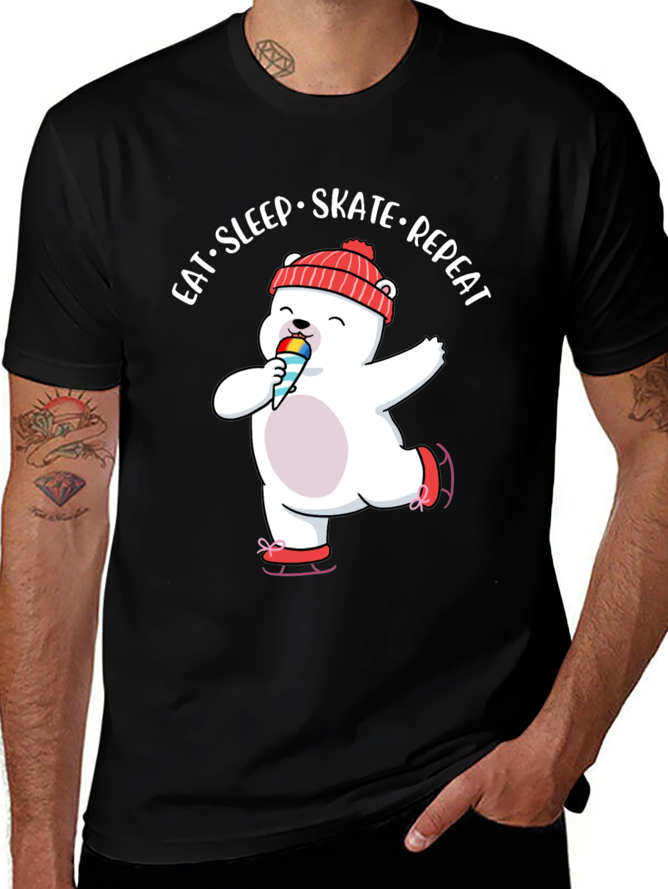 Eat Sleep Skate Repeat Bear T-Shirt