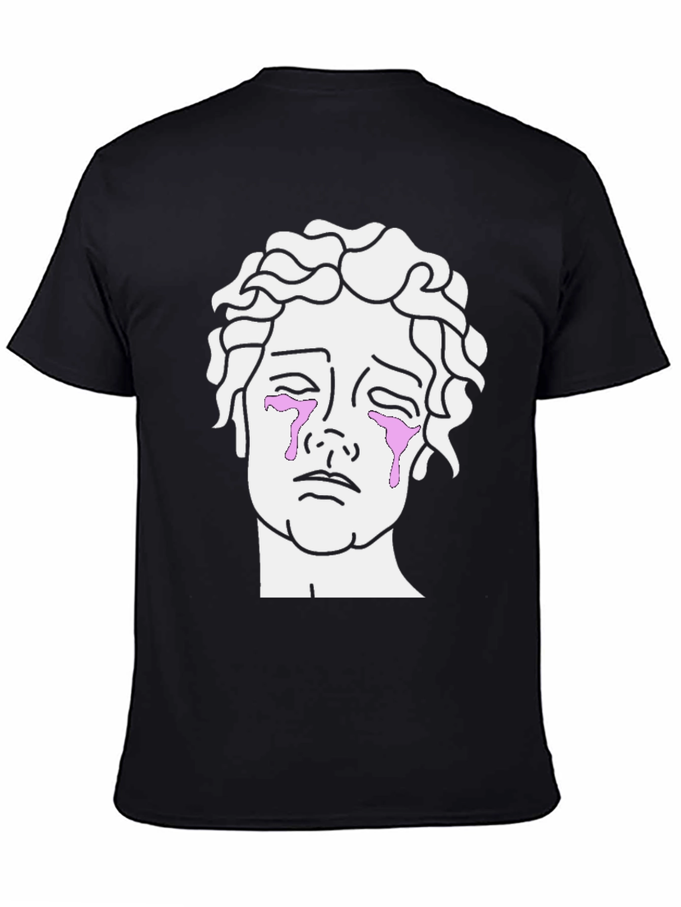 Crying Statue Graphic T-Shirt - Mens Black Tee