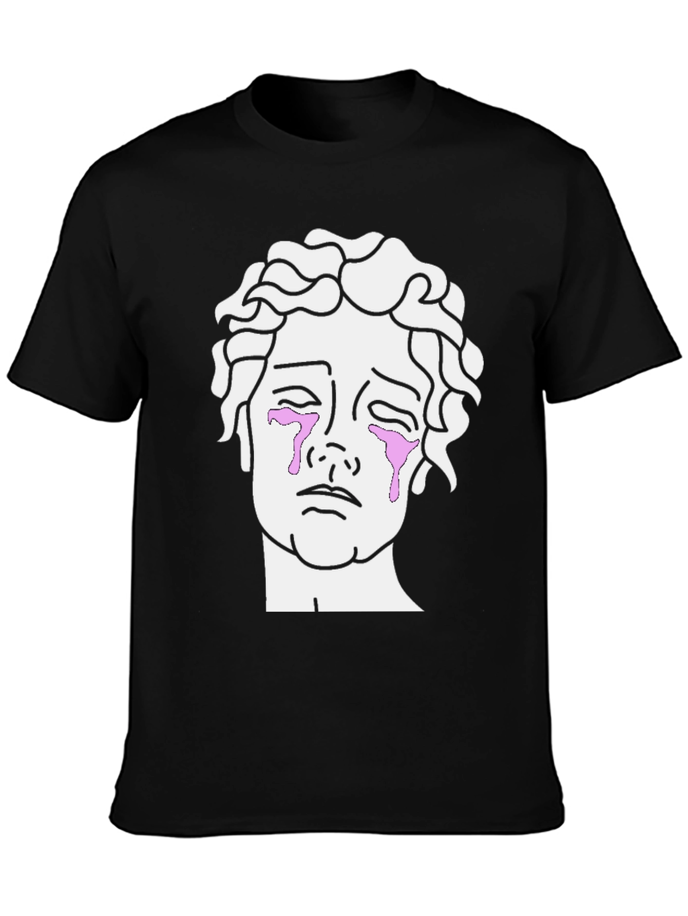 Crying Statue Graphic T-Shirt - Mens Black Tee