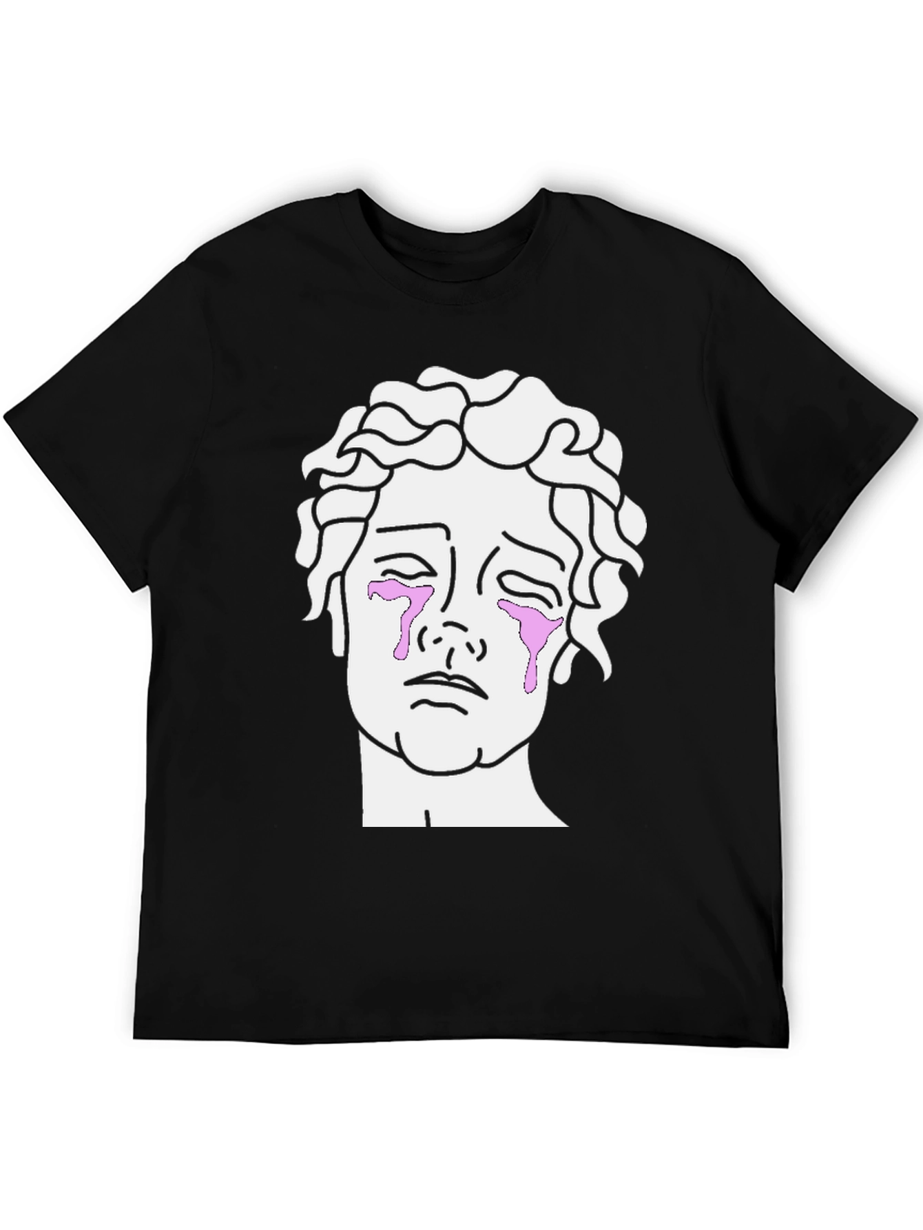 Crying Statue Graphic T-Shirt - Mens Black Tee