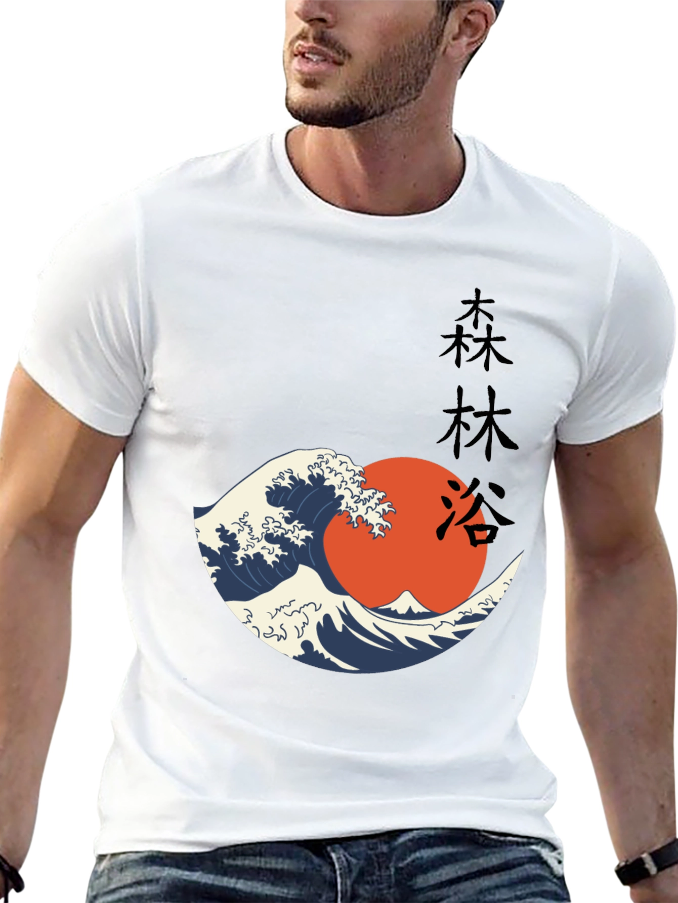 Japanese Wave T-Shirt - Black Graphic Tee