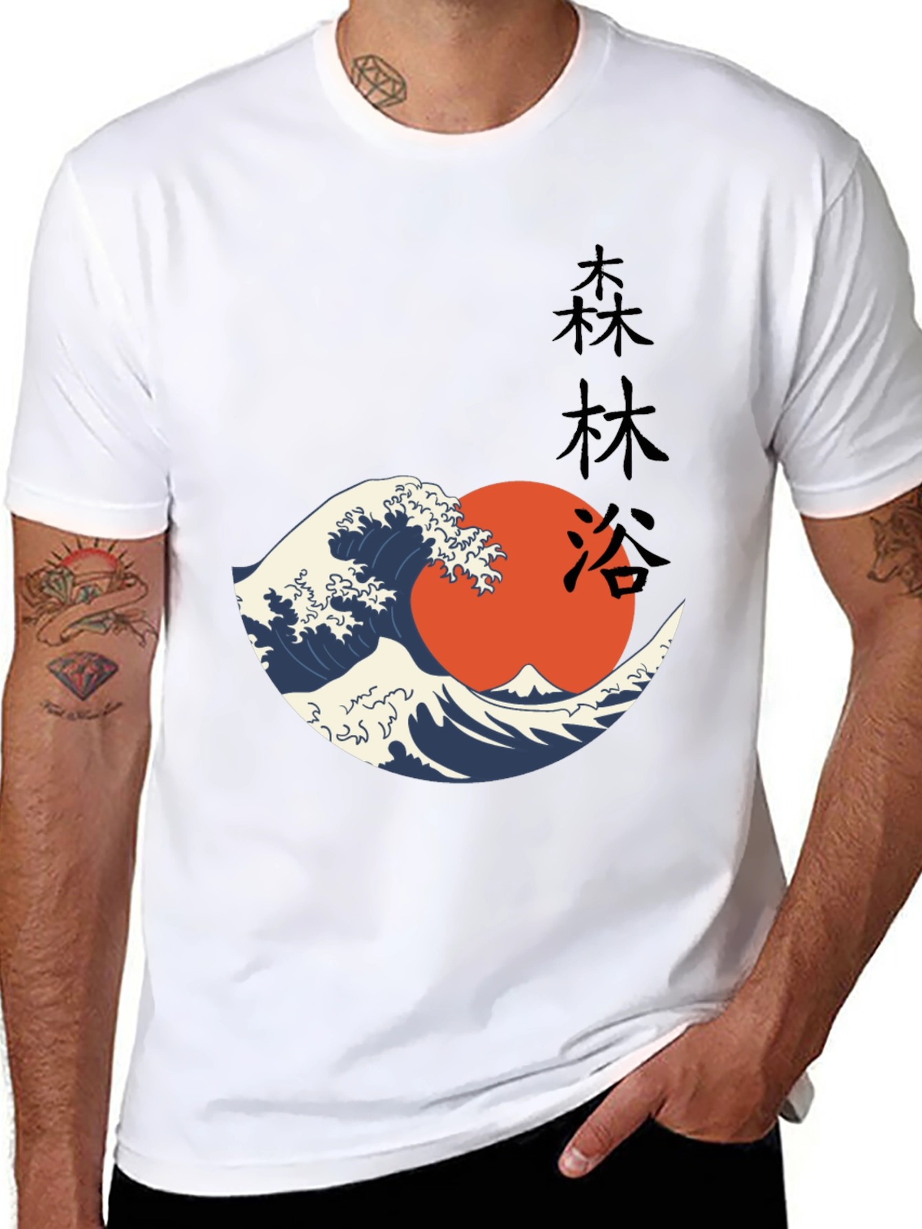 Japanese Wave T-Shirt - Black Graphic Tee