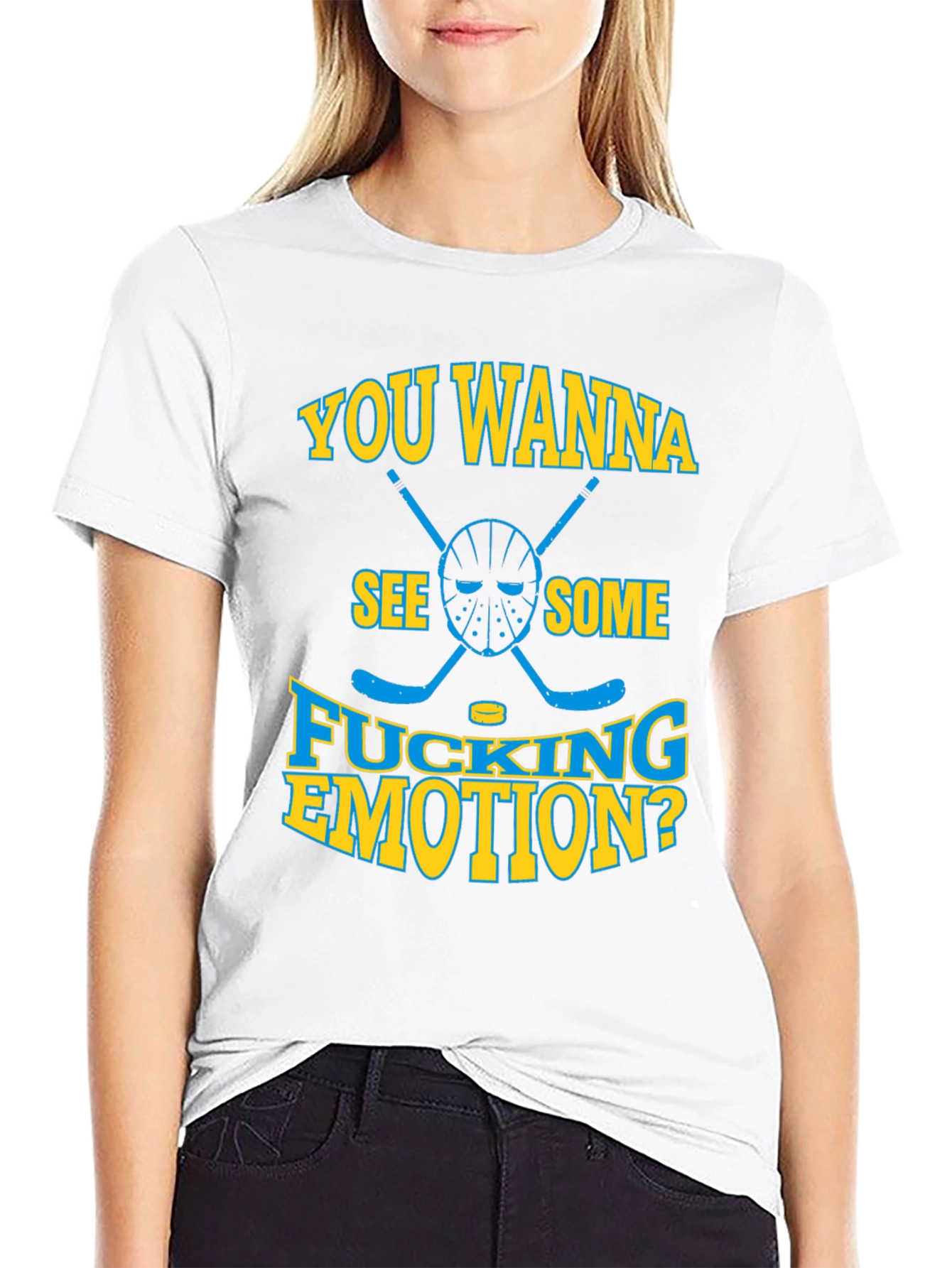 Hockey Emotion Graphic T-Shirt - Funny Offensive Tee