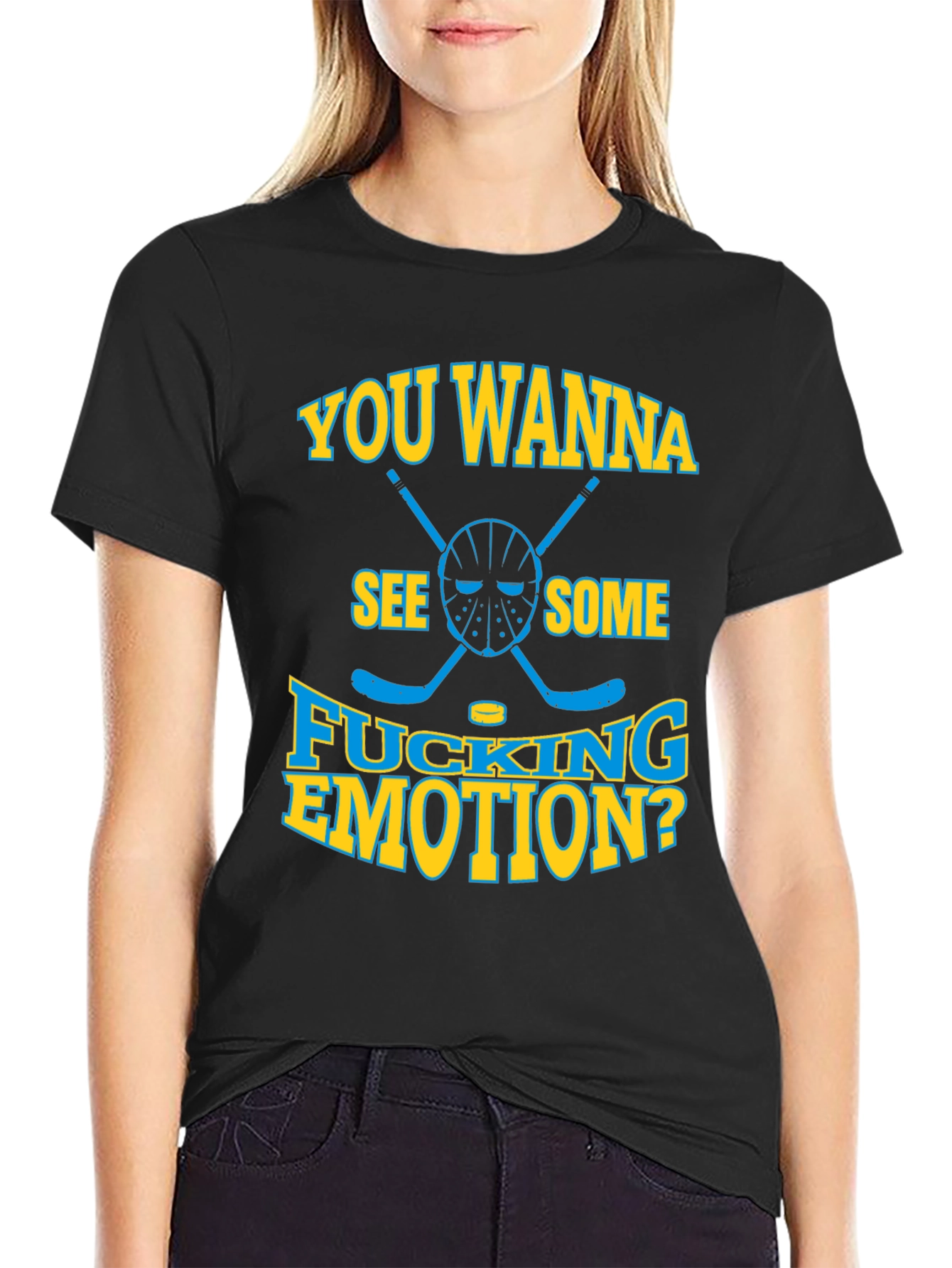 Hockey Emotion Graphic T-Shirt - Funny Offensive Tee