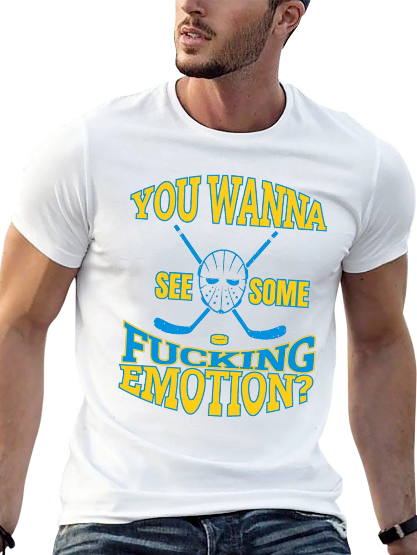 Hockey Emotion Graphic T-Shirt - Funny Offensive Tee