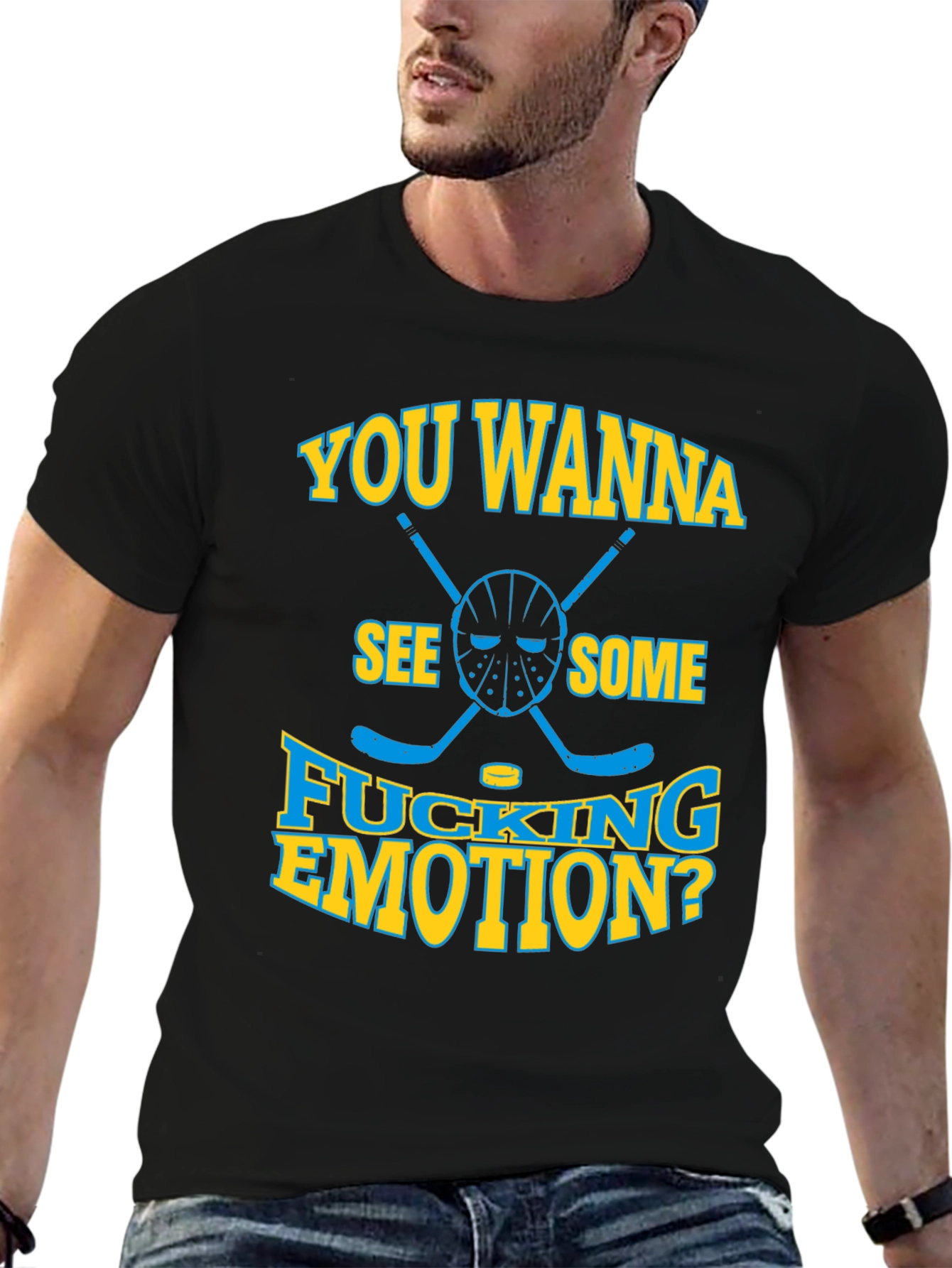 Hockey Emotion Graphic T-Shirt - Funny Offensive Tee