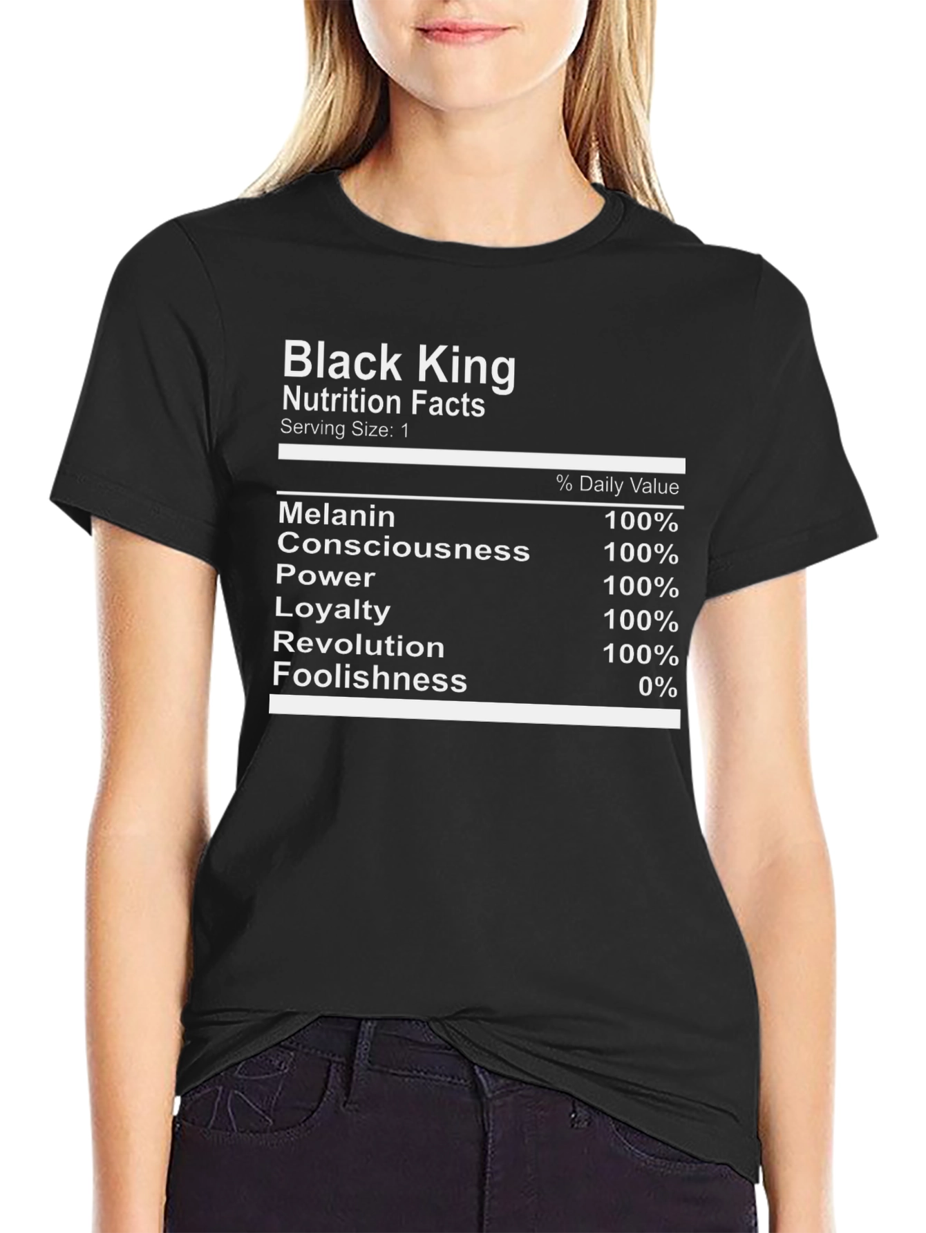 Black King Nutrition Facts T-Shirt