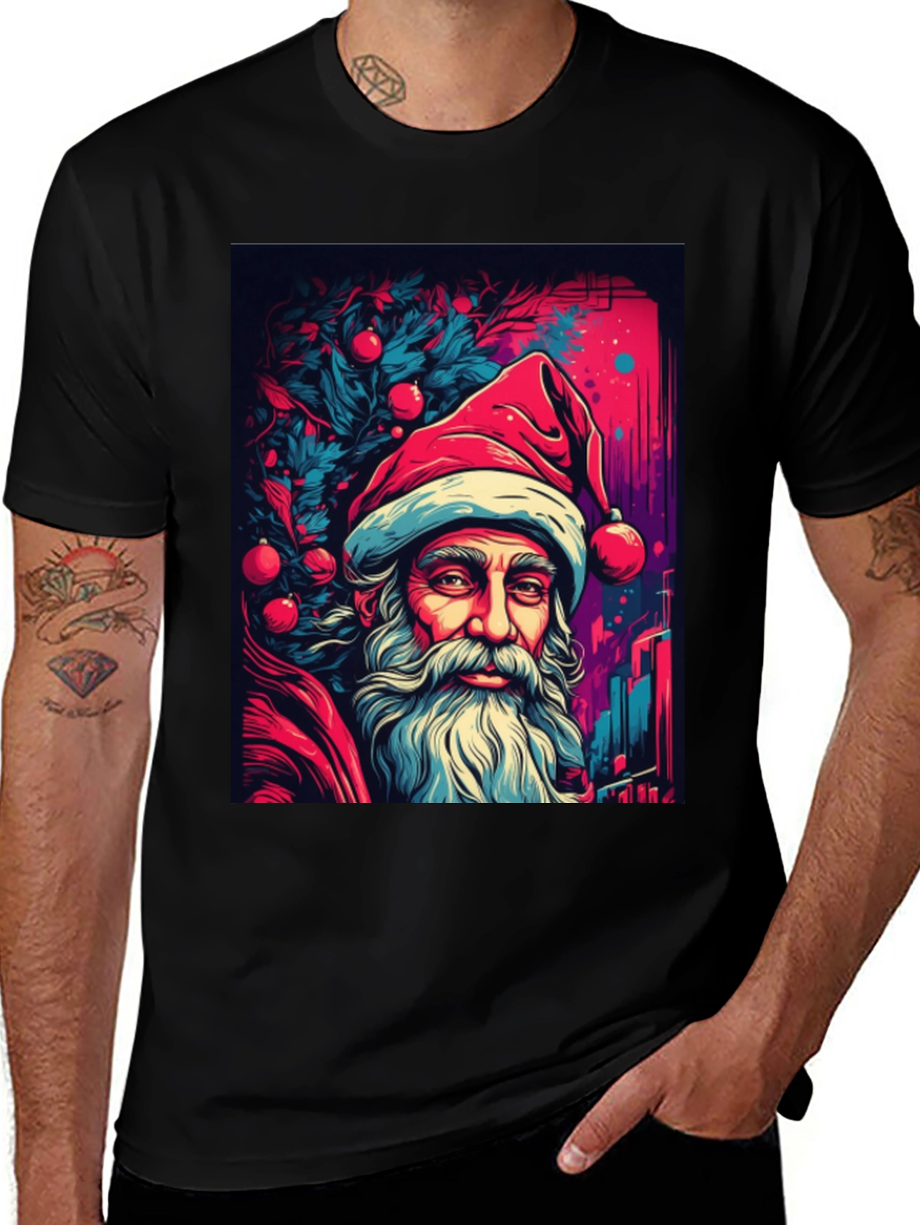 Santa T-Shirt - Christmas Graphic Tee