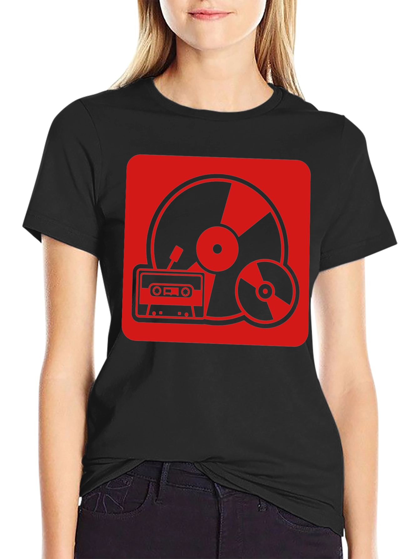 Retro Music T-Shirt - Vinyl CD Cassette Design
