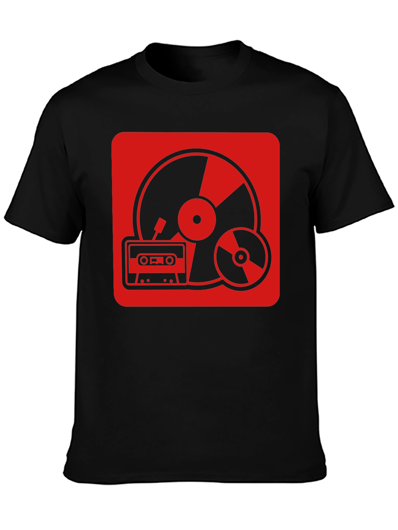 Retro Music T-Shirt - Vinyl CD Cassette Design