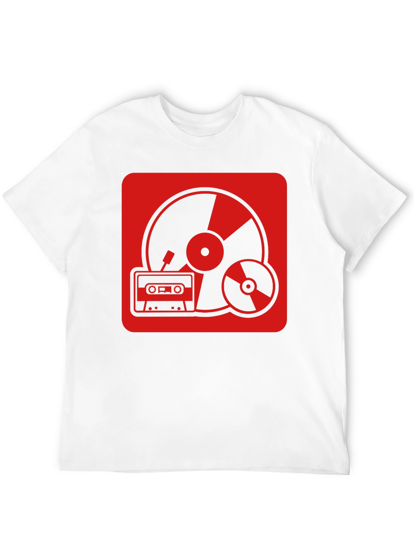 Retro Music T-Shirt - Vinyl CD Cassette Design