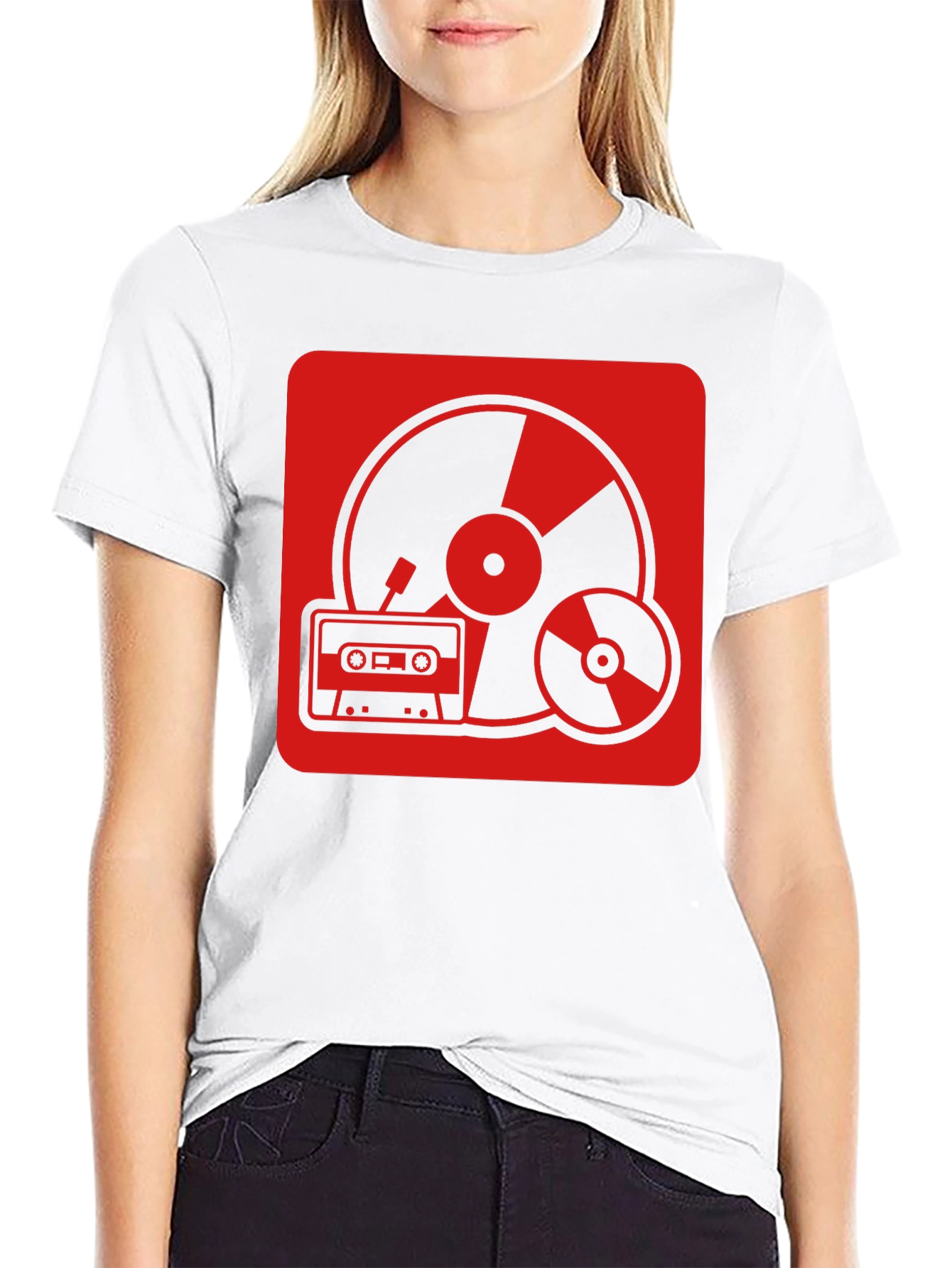 Retro Music T-Shirt - Vinyl CD Cassette Design