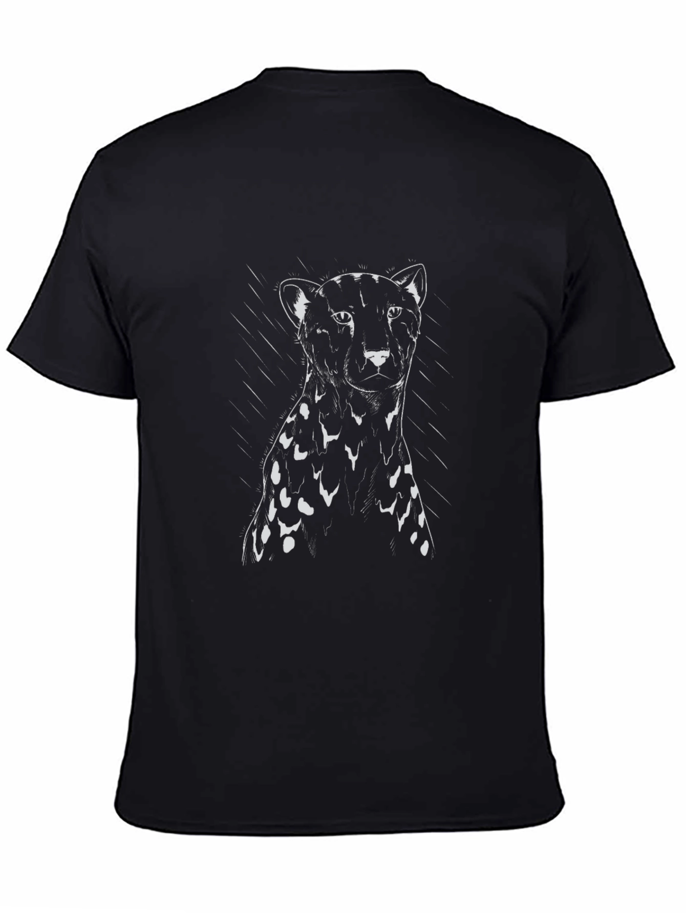 Black T-Shirt with Cheetah Design