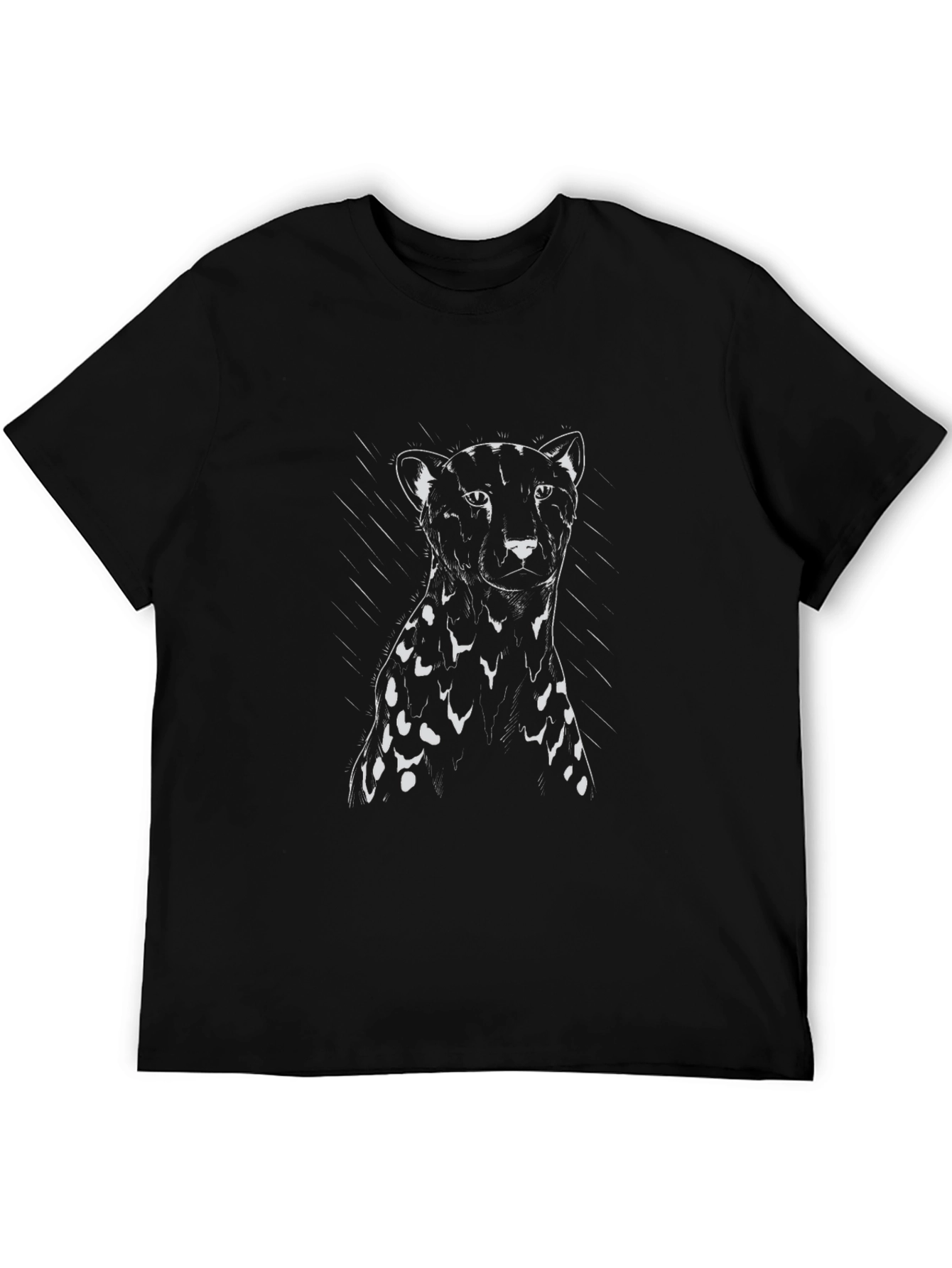 Black T-Shirt with Cheetah Design