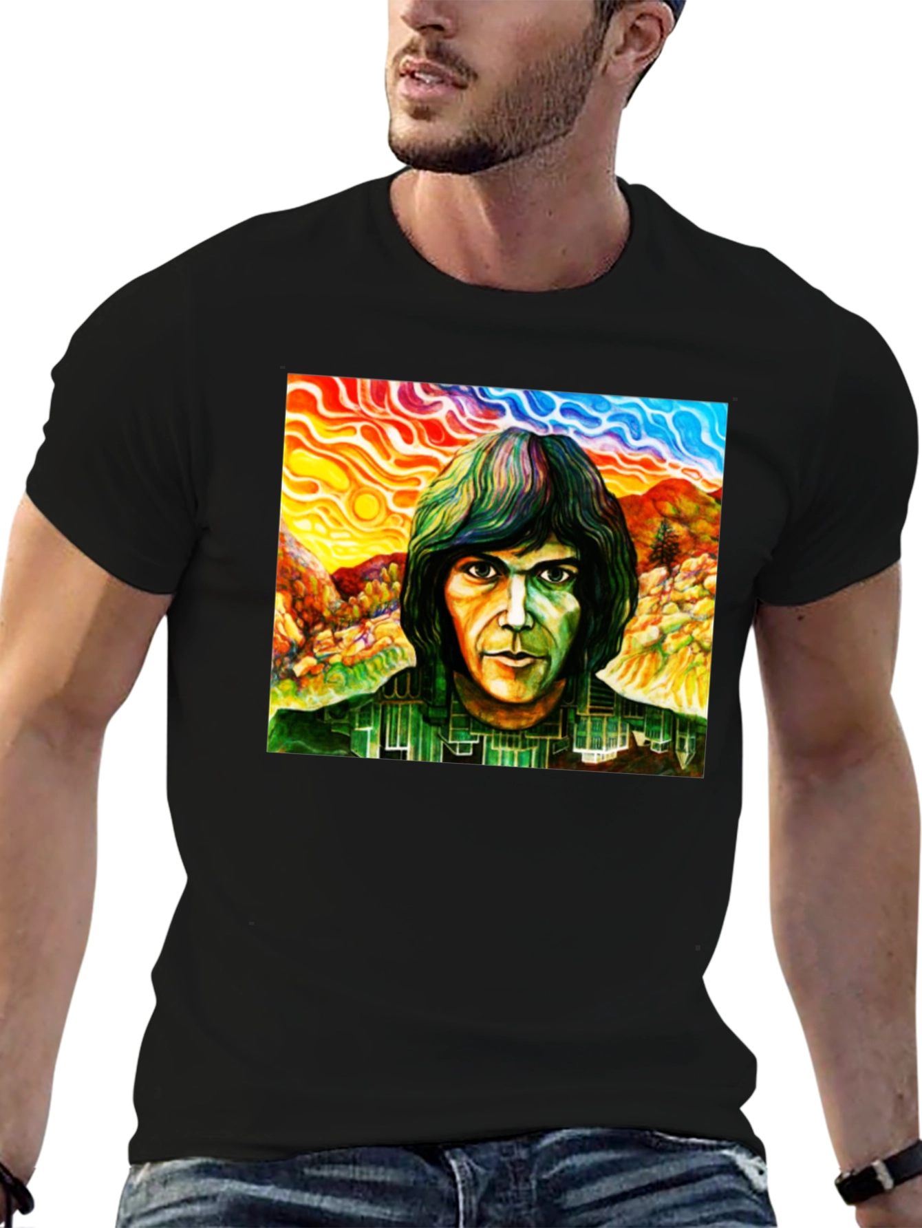 Neil Young Psychedelic Portrait T-Shirt