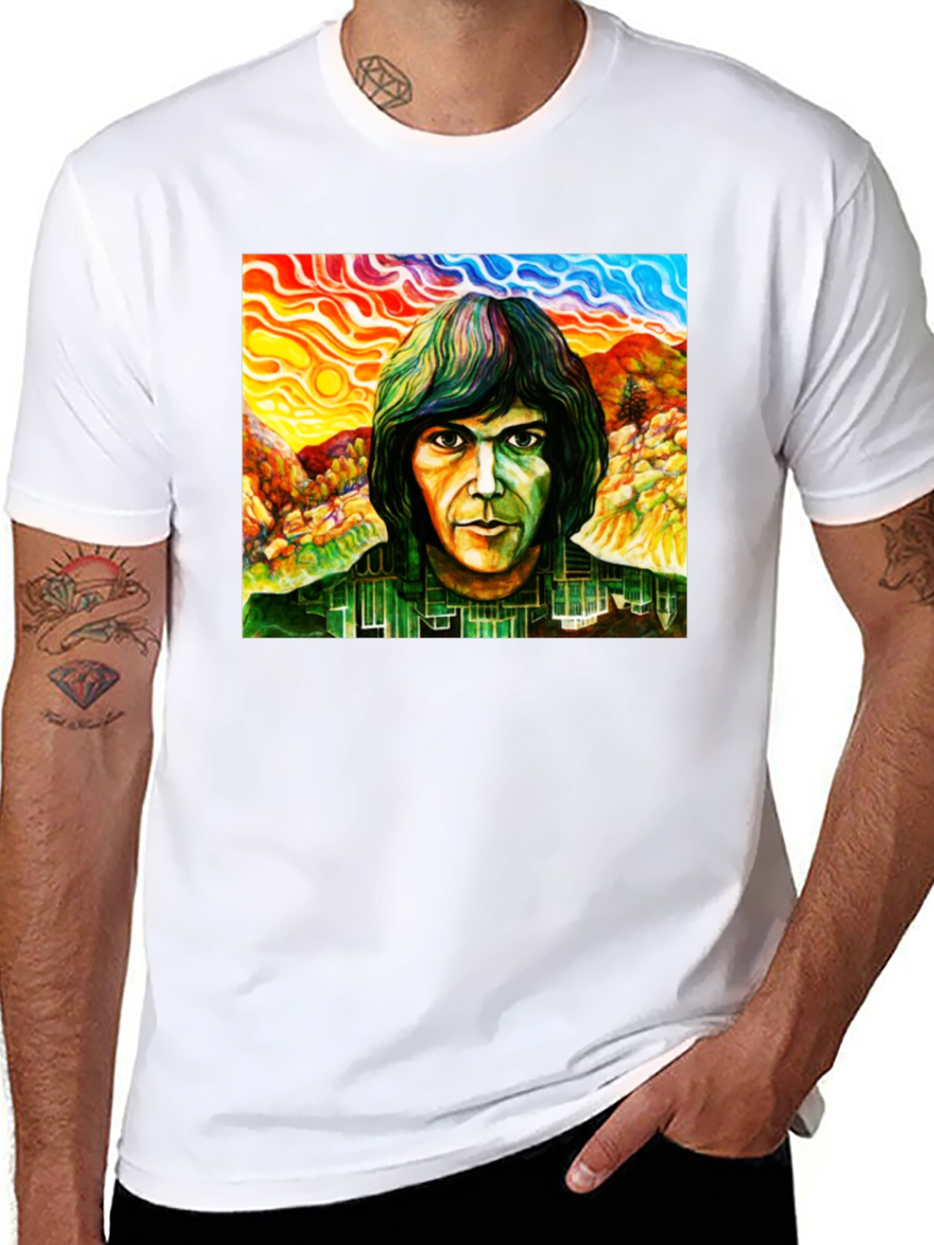 Neil Young Psychedelic Portrait T-Shirt