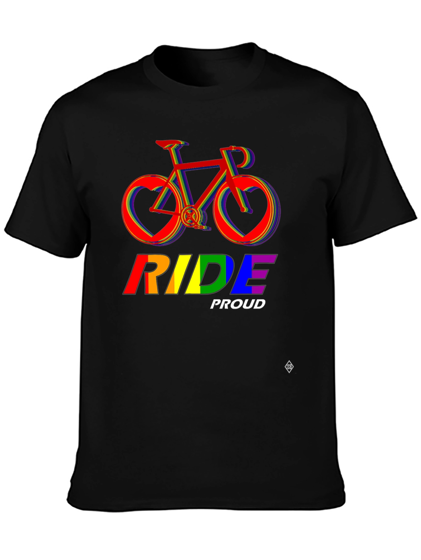 Ride Proud Rainbow Bicycle T-Shirt