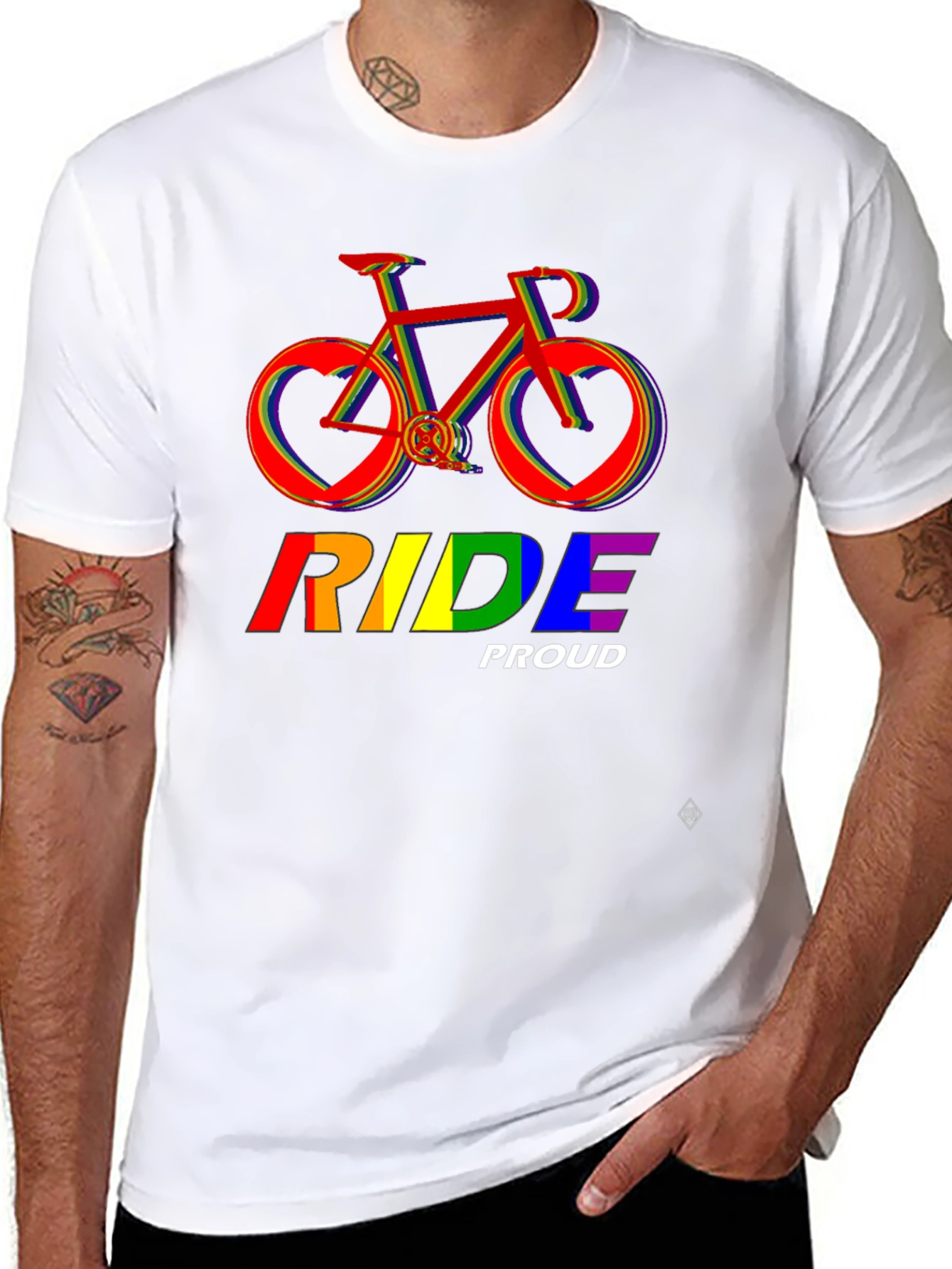Ride Proud Rainbow Bicycle T-Shirt